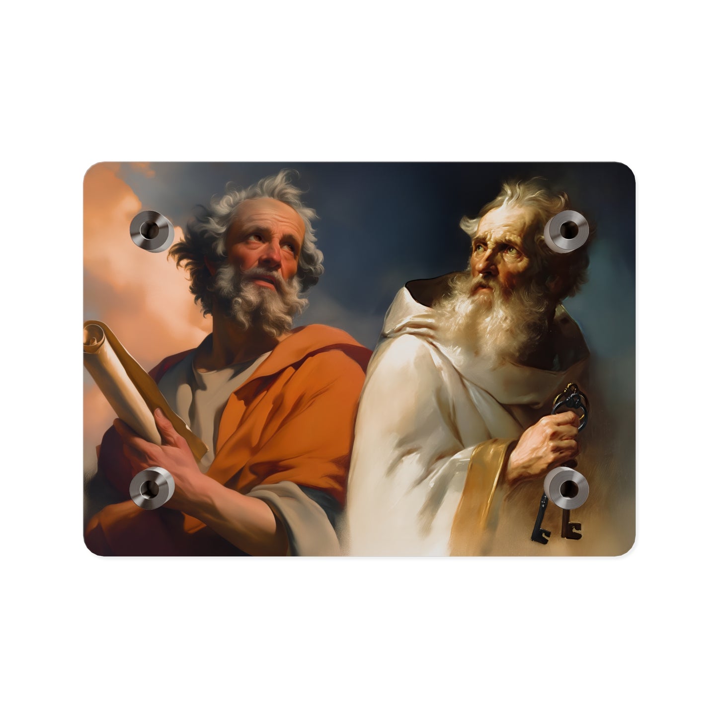 Saint Peter and Saint Paul Acrylic Wall Art Panel - Ready to Hang Acrylic Print - Apostle Art - Catholic Saint Art