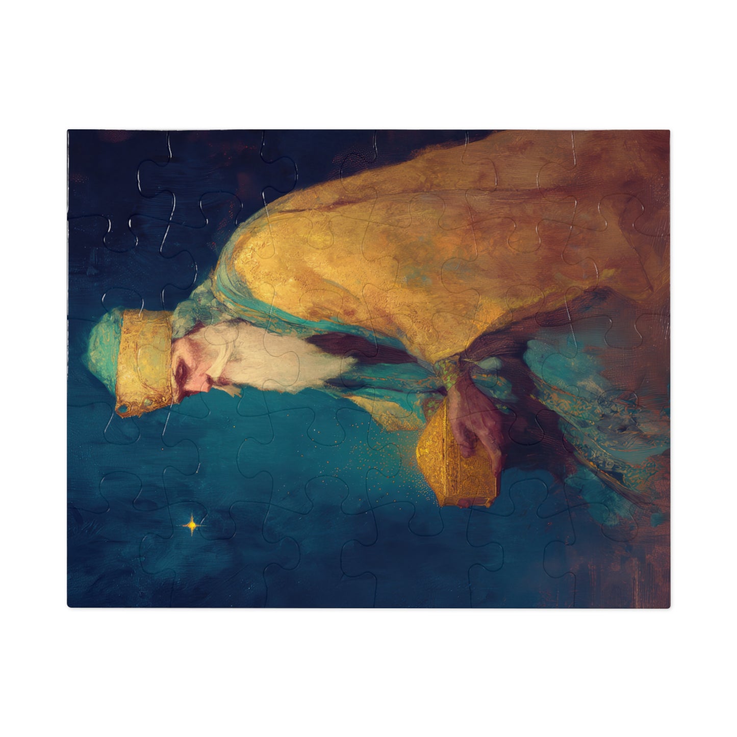 Caspar and the Offering of Worship - 3 Wise Men - Puzzle and Keepsake Tin - Religious Jigsaw Puzzle (30, 110, 252, 500,1000-Piece)