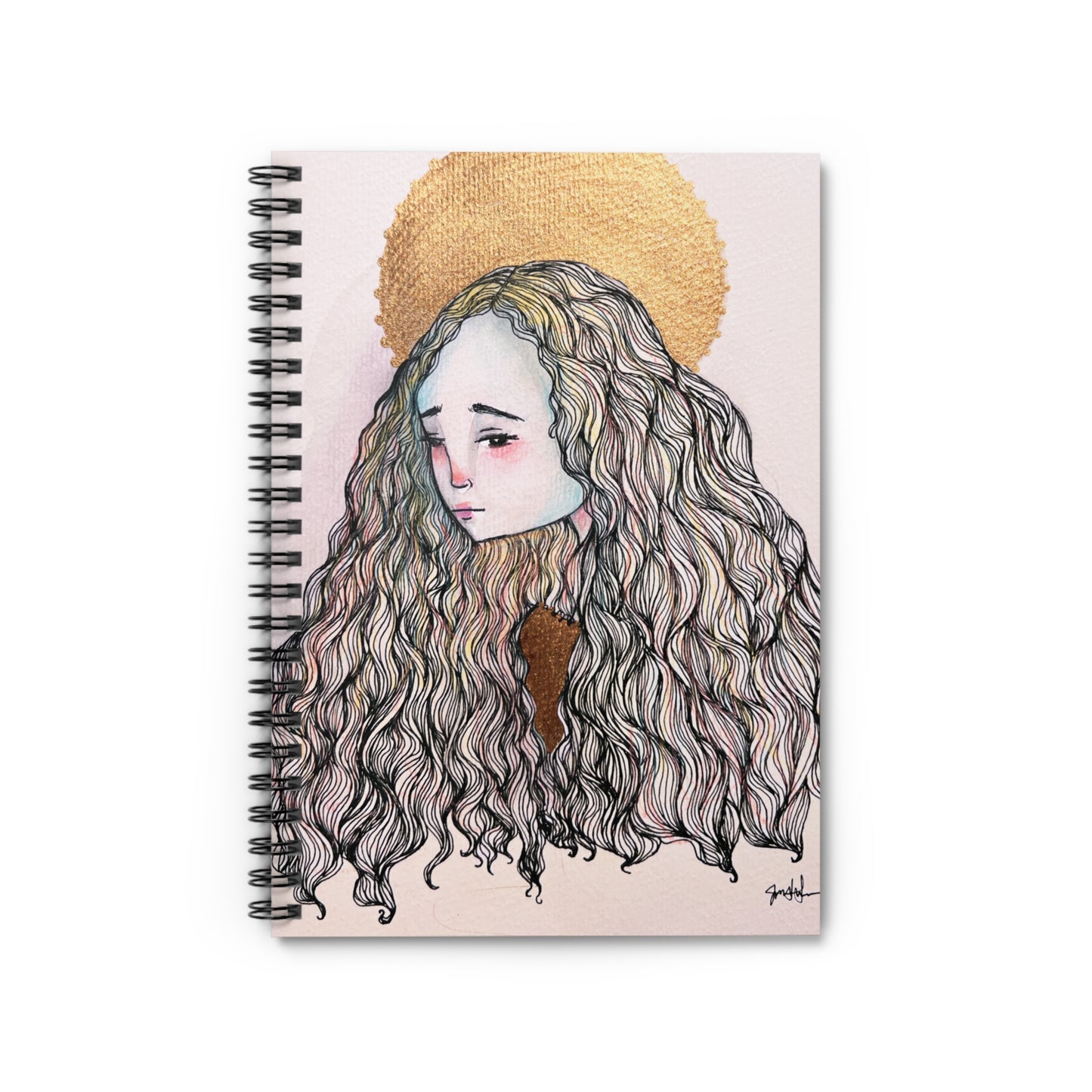 Saint Philomena Lined Journal - Hand-Drawn Catholic Art - Spiral Notebook | Christian Prayer Journal | Religious Journal