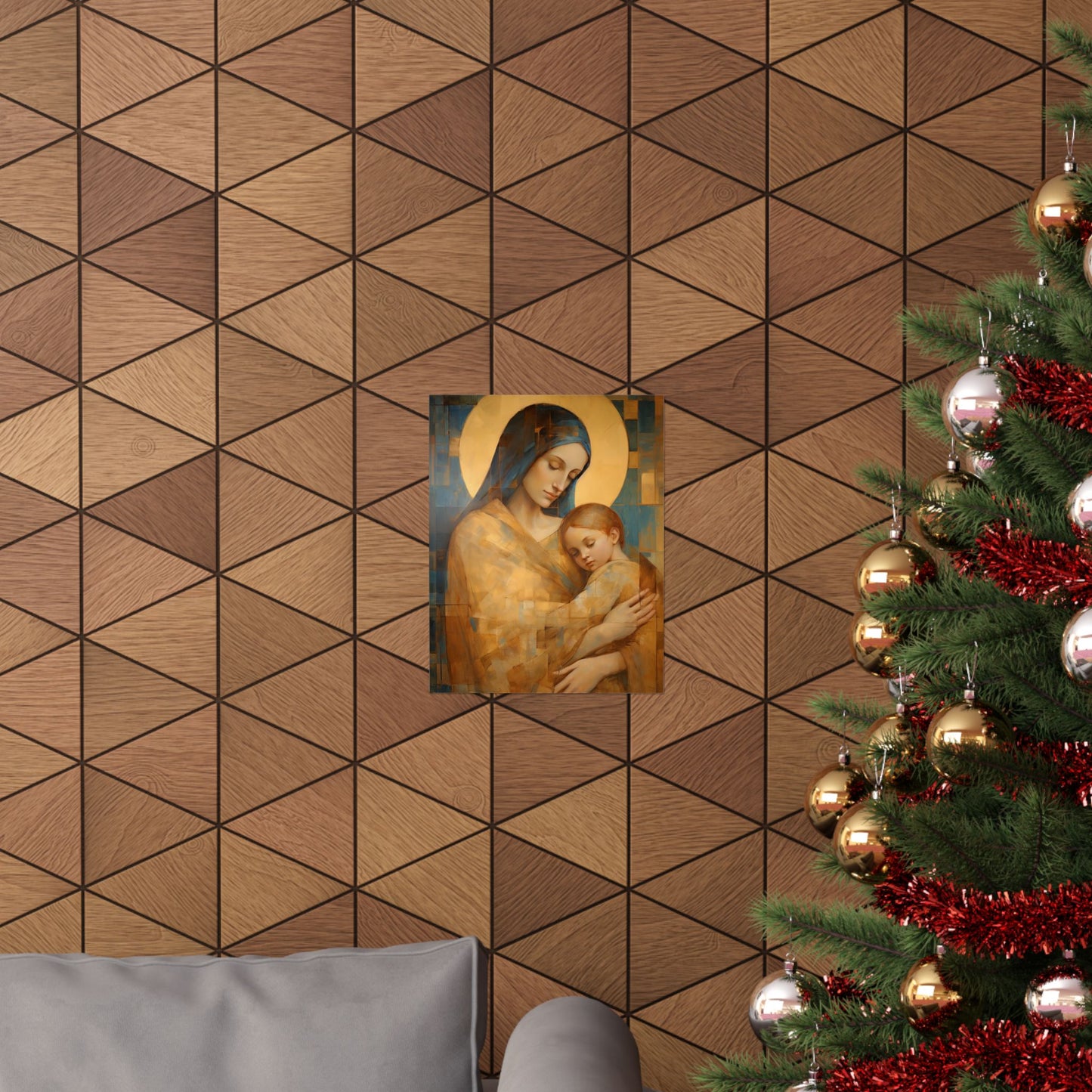 Heavenly Connection - Mary and the Divine Son - Multiple Sizes - Premium Matte Vertical Posters - Christ Child and Mother Mary