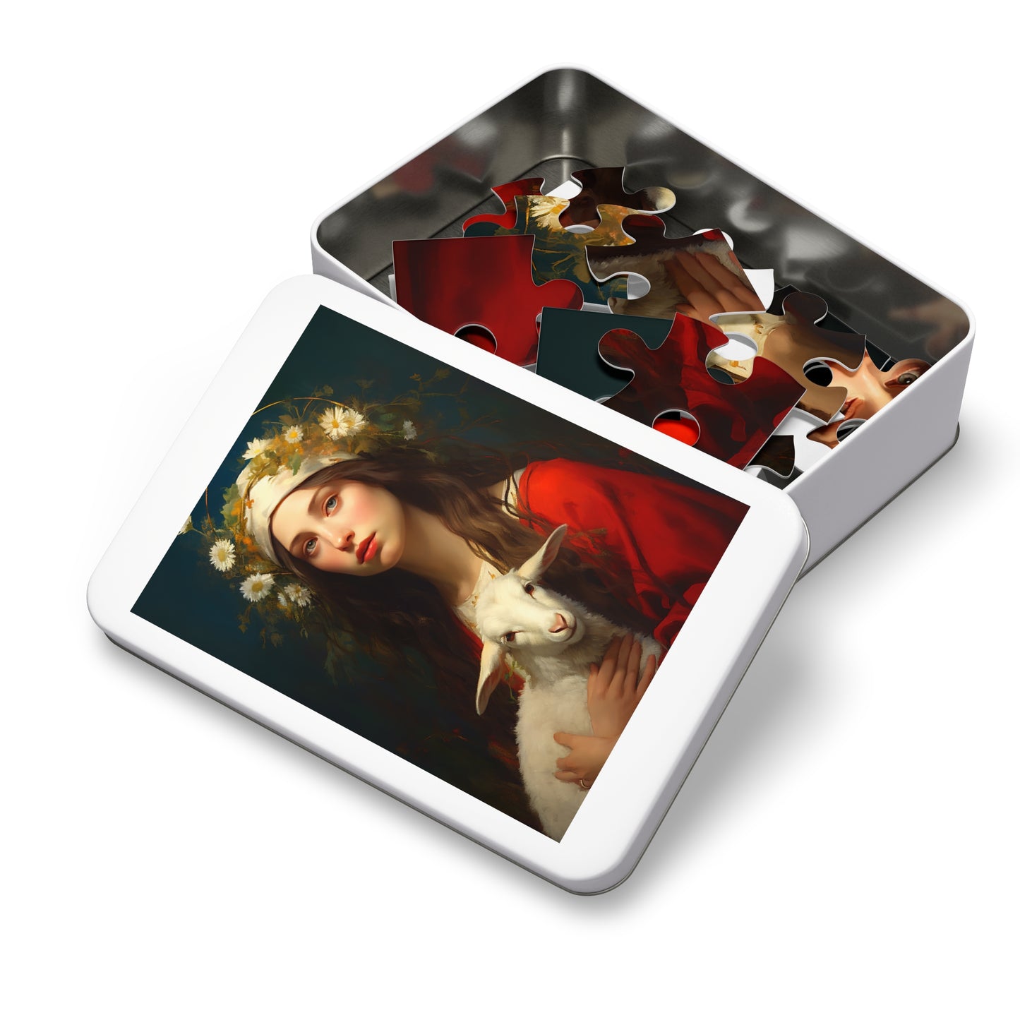 Saint Agnes - Puzzle and Keepsake Tin - Religious Jigsaw Puzzle (30, 110, 252, 500,1000-Piece) - Religious Puzzle