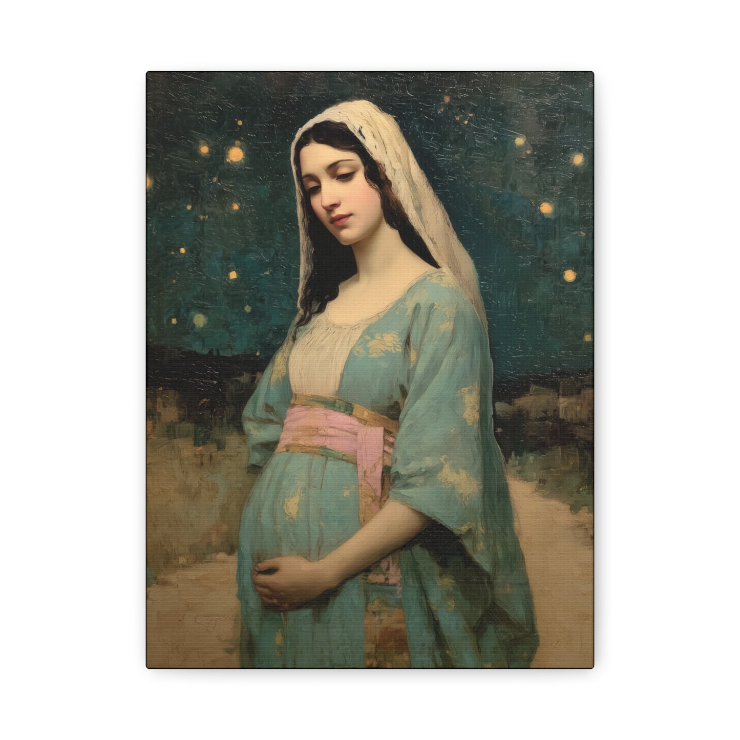 Our Lady of 'O' - Our Lady of Expectation - Mother Mary - Marian Art - Gallery Wrapped Canvas - Print - Catholic Art Print