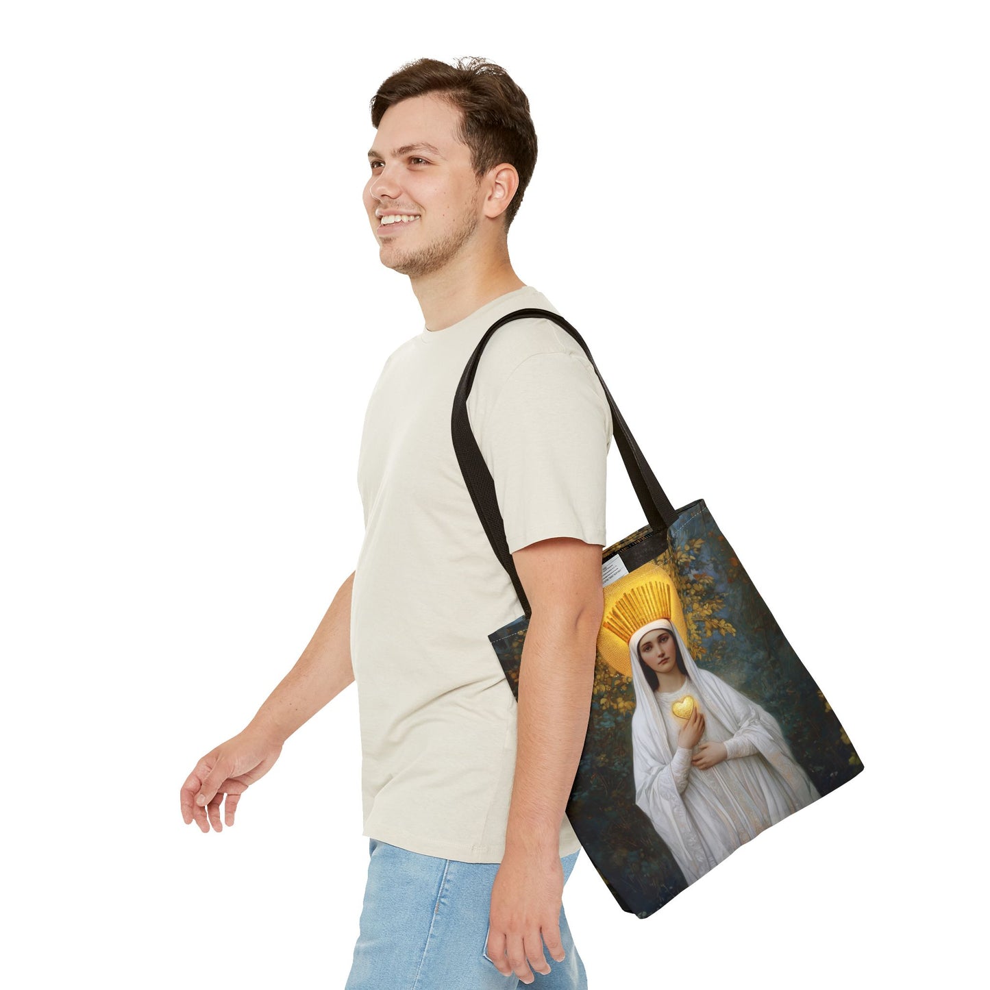 Our Lady of Beauraing - Our Lady of the Golden Heart - Marian Art - Tote Bag - Large Medium Small Faith Art Bag - Tote Purse