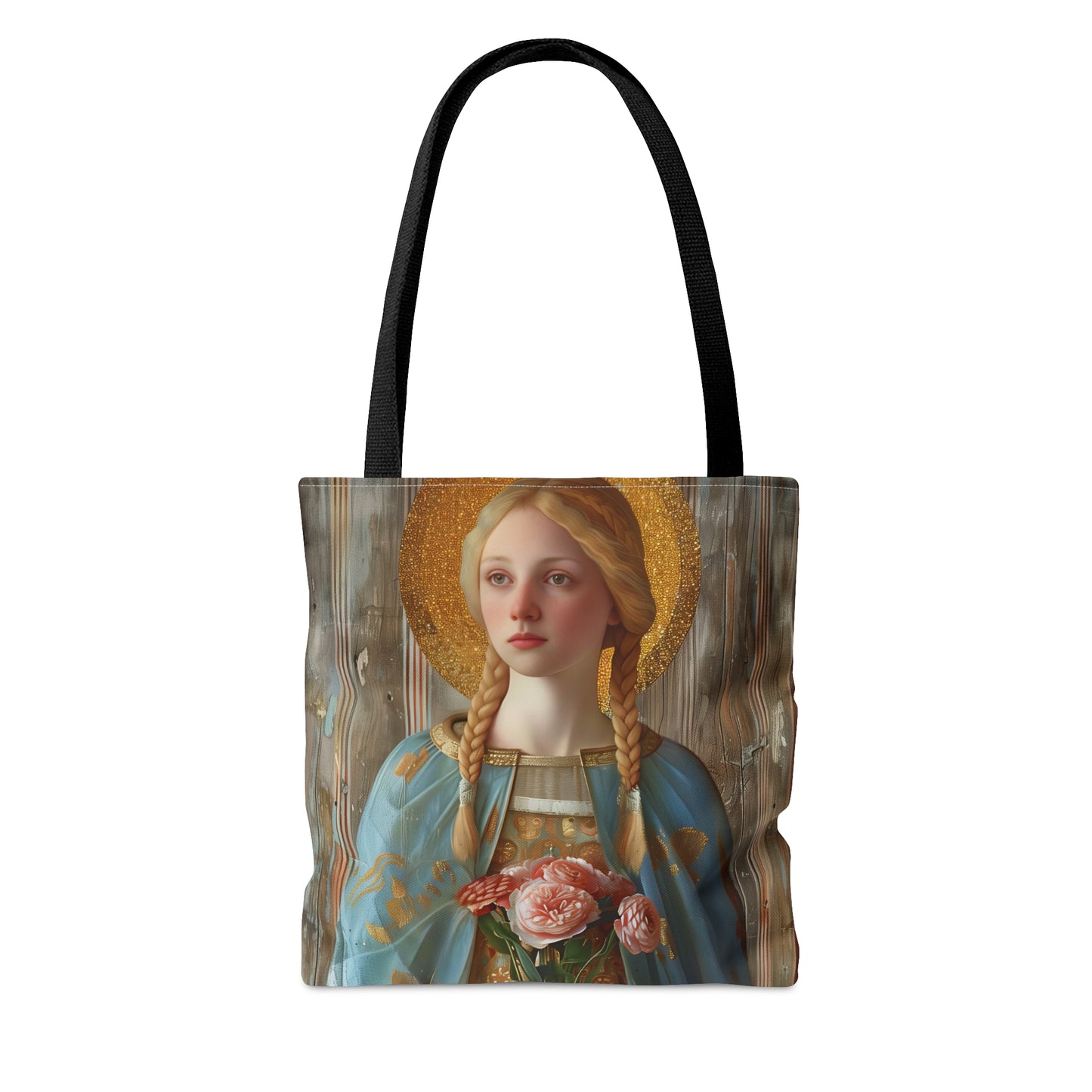 Saint Fina Tote Bag - Purse - Three sizes - Large Medium Small Faith Art Bag - Catholic faith carry-all purse - Double Sided