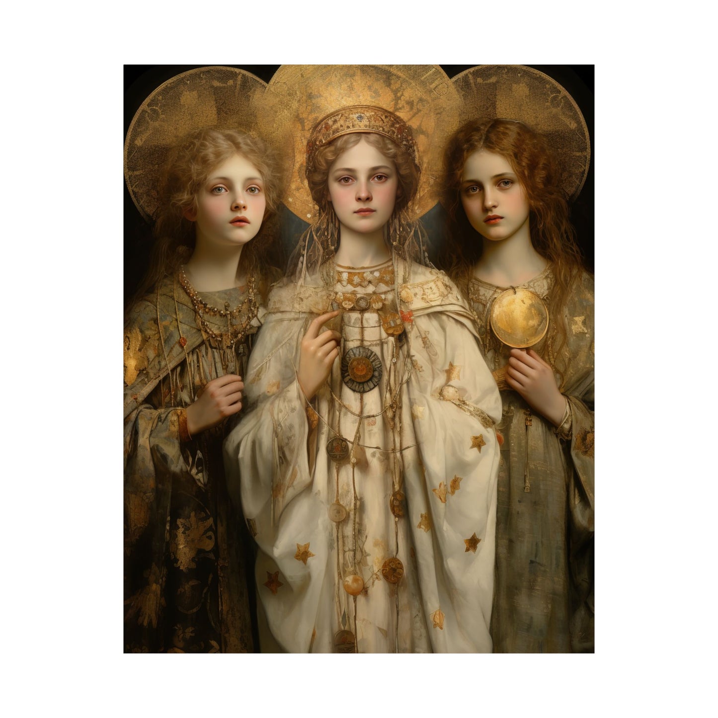 Saints Faith, Charity and Hope - Sanctified Souls Print - Multiple Sizes - Premium Matte Vertical Posters