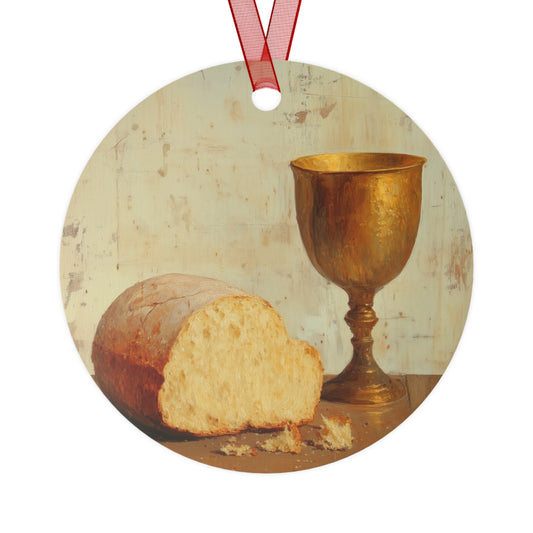 Cup of Sorrows, Bread of Life - Religious Holiday Christmas Ornament and Keepsake - Double sided Keepsake