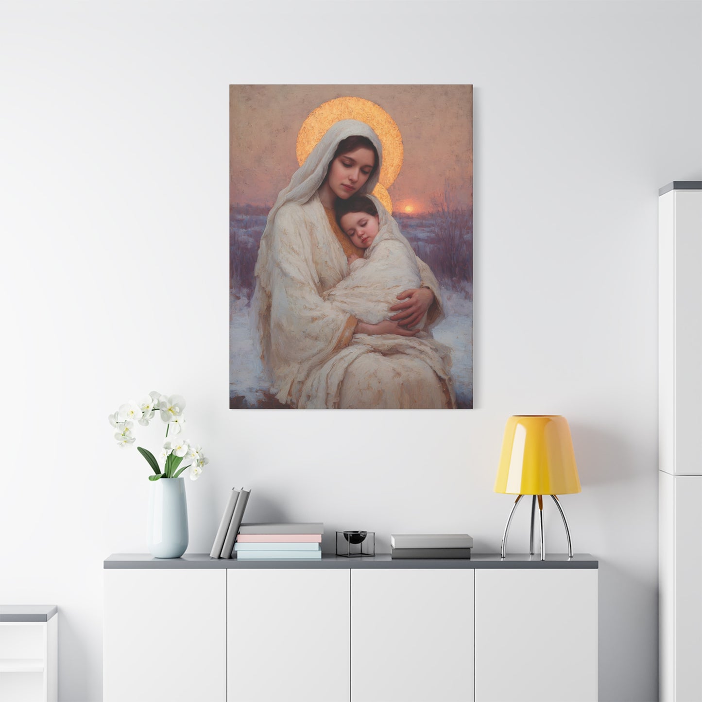 The Love That Stays - Mother Mary and the Christ Child - Gallery Wrapped Canvas - Print - Religious Art for your Home - Catholic Art Print