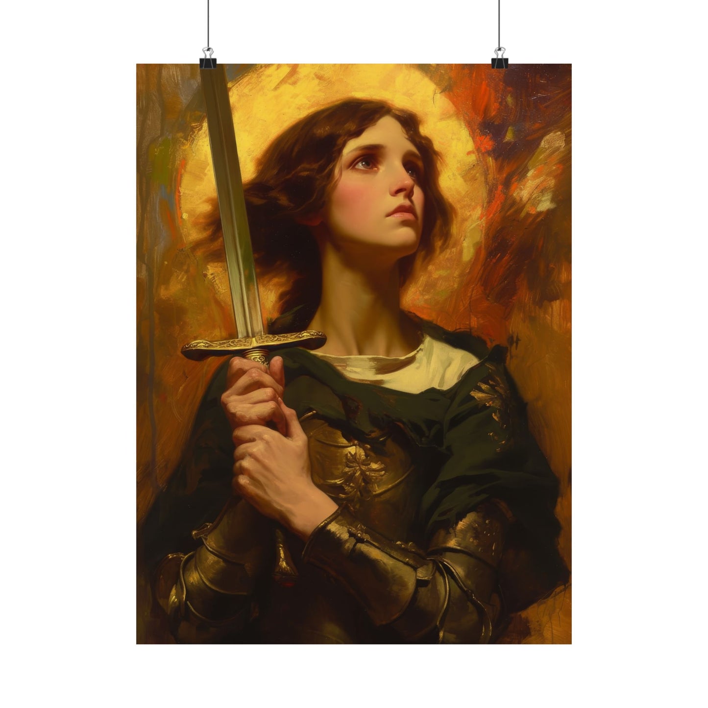 Portrait of Saint Joan of Arc Print - Sanctified Souls Print - Multiple Sizes - Premium Matte Vertical Posters