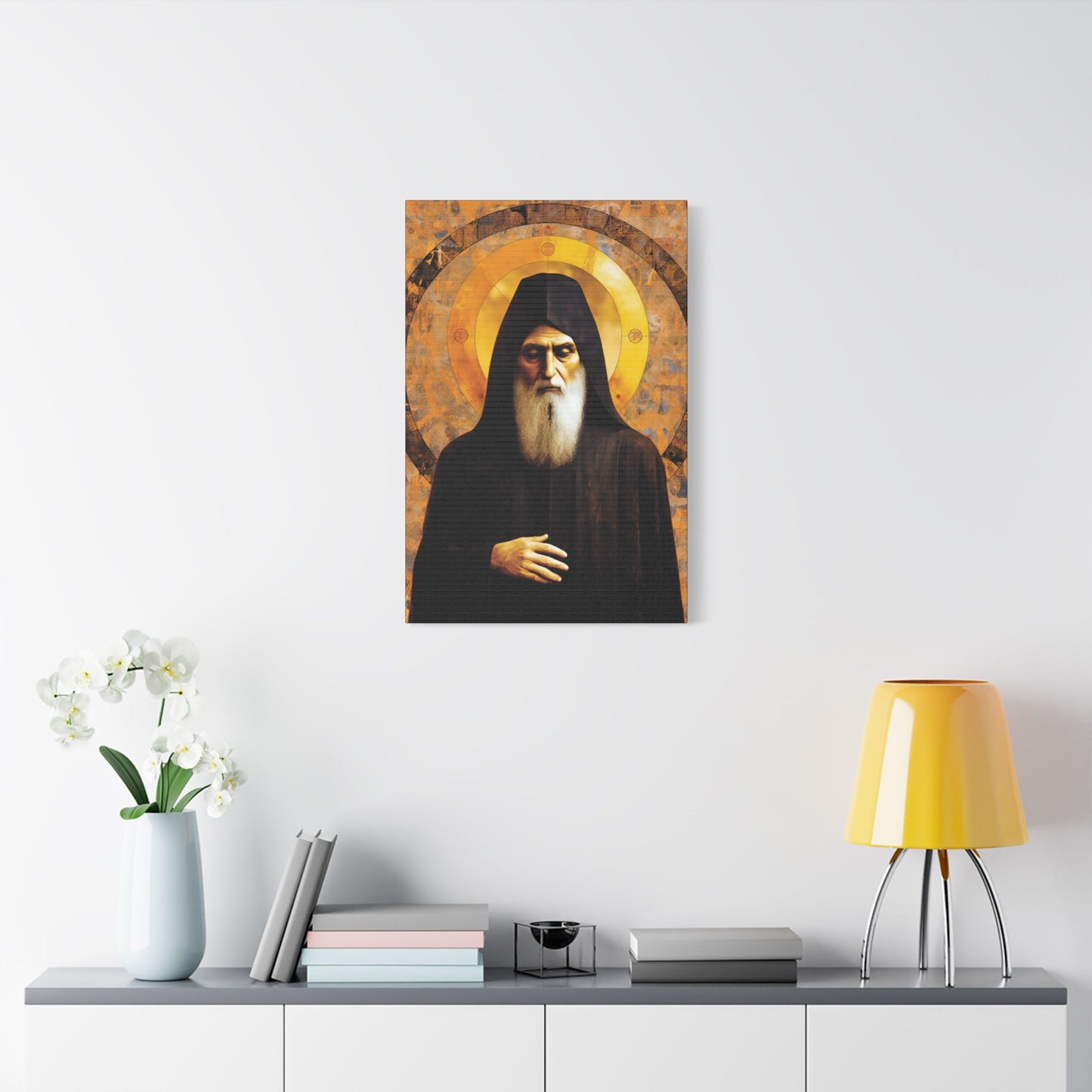 Saint Charbel Makhlouf Canvas Print - Multiple Sizes - Catholic Home art - Museum Wrapped Canvas - Sanctified Souls Print - Saint Sharbel