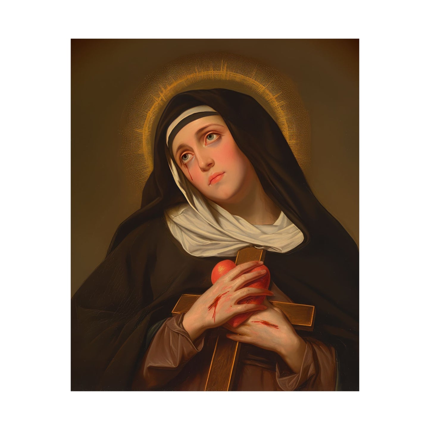 Saint Veronica Giuliani - Sanctified Souls Print - Multiple Sizes - Premium Posters - Catholic Art - Christian painting