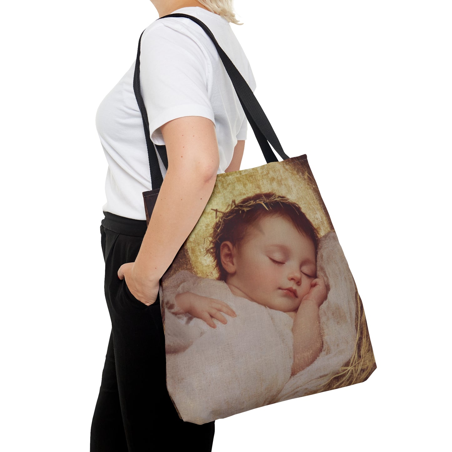 The Christ Child Born Into the Quiet of the World - Tote Bag - Large Medium Small Faith Art Bag - Catholic Faith Purse