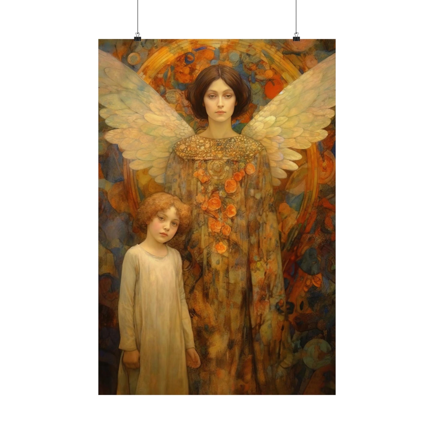 Heaven's Guardians - Sanctified Souls Print - Multiple Sizes - Premium Matte Vertical Poster - Guardian Angel