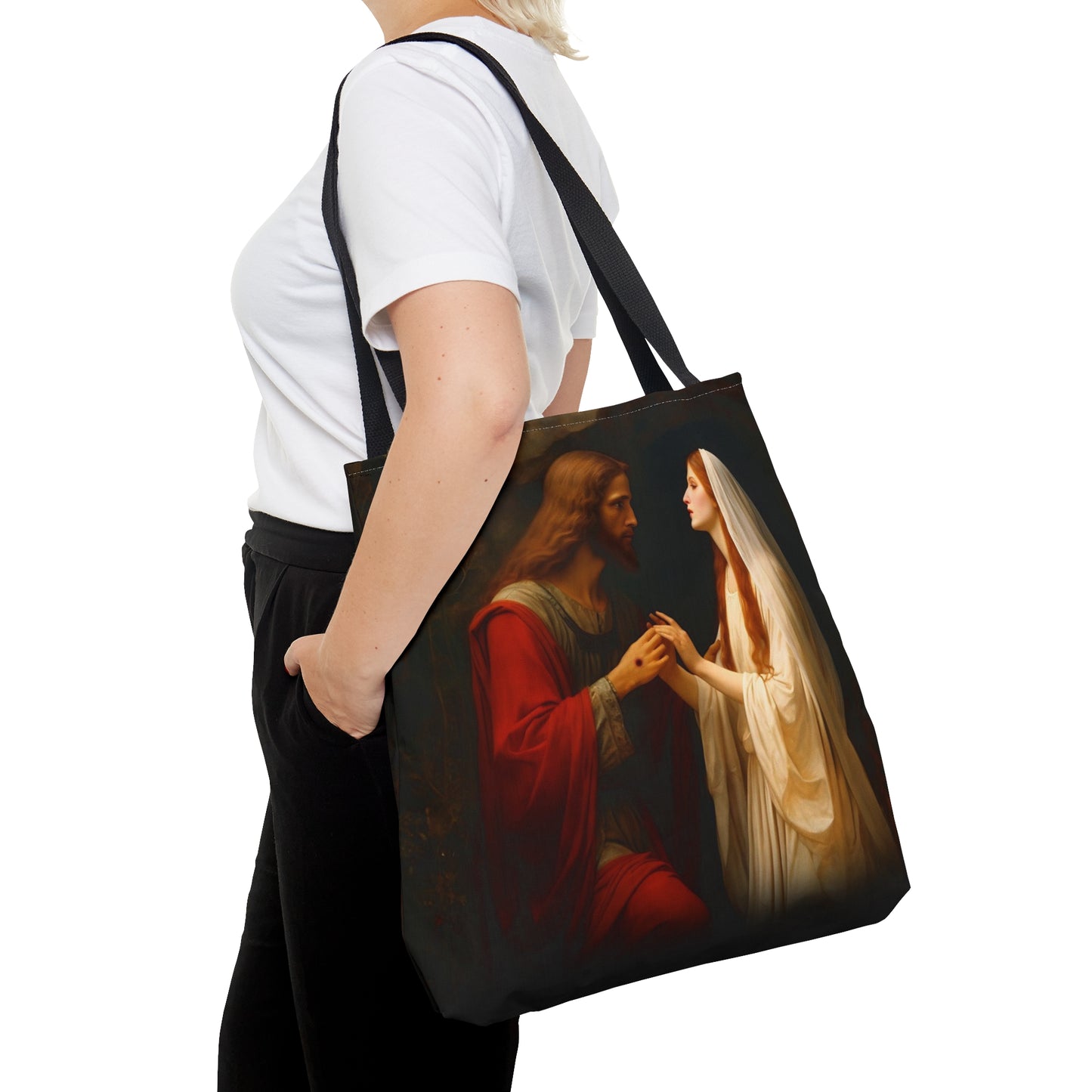 Revelation of Redemption Mary Magdalene and the Risen Christ - Tote Bag - faith inspired carry-all purse