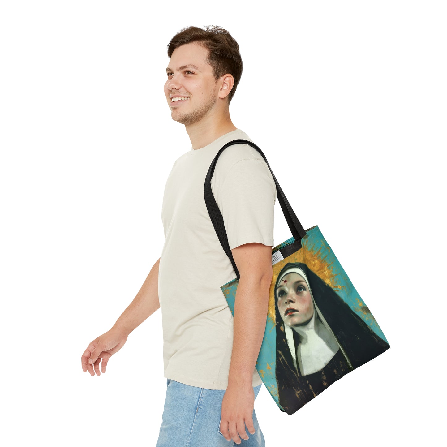Saint Rita of Cascia Tote Bag - Large Medium Small Faith Art Bag - Catholic Faith Purse - Double Sided - Religious Art Purse