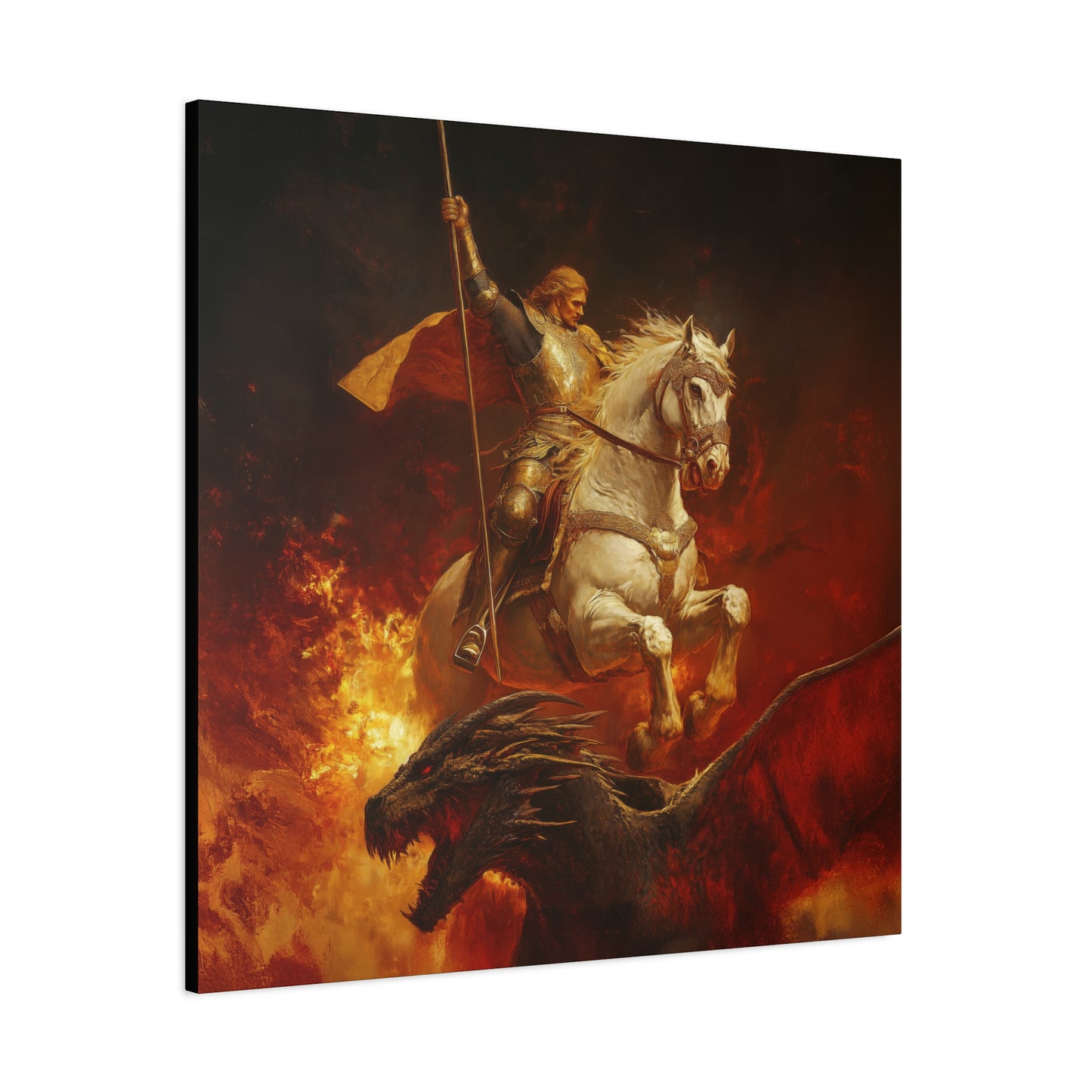 Saint George -  Museum Wrapped Canvas - Sanctified Souls Print - Religious Art for your Home - Catholic Patron Saint Art