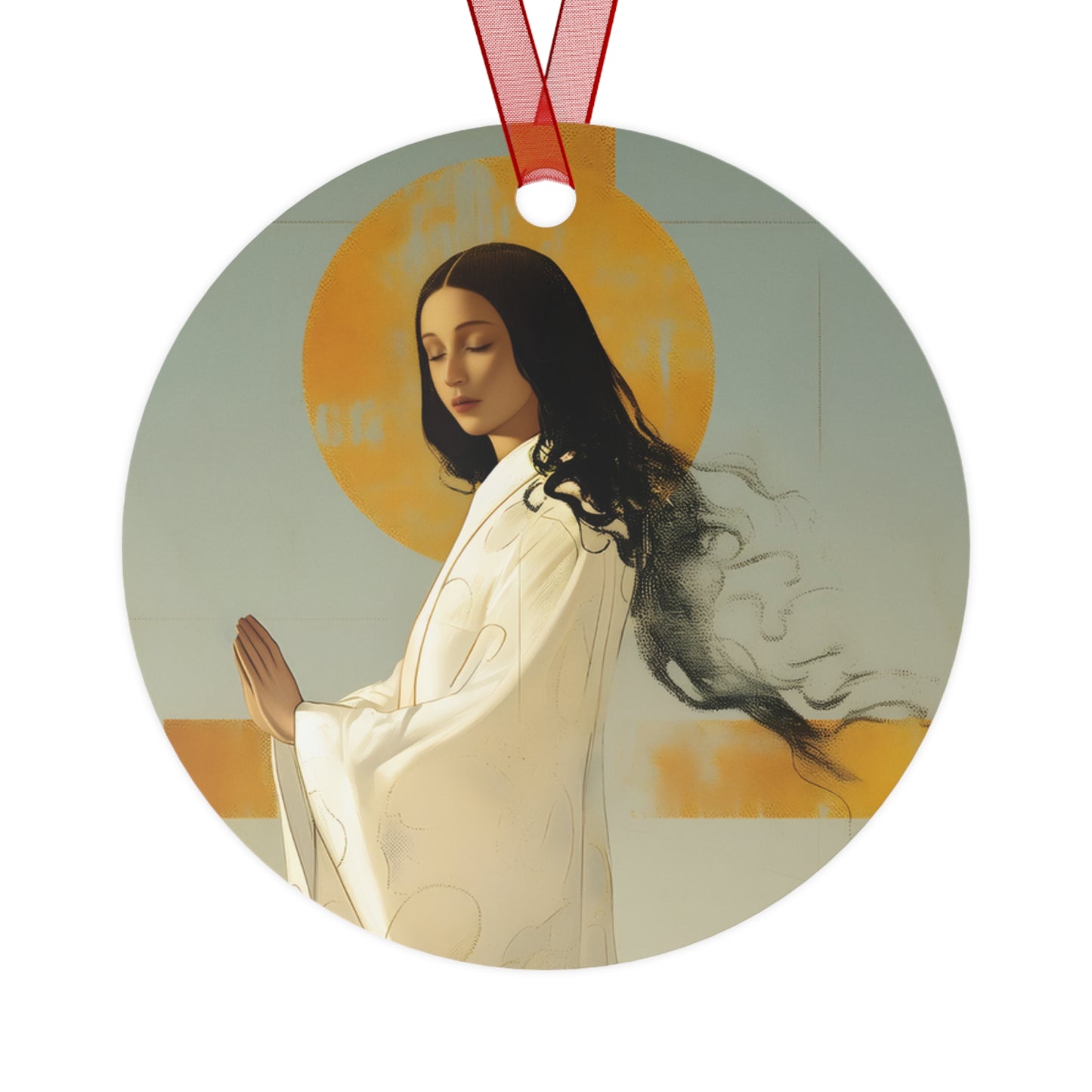 Our Lady of Akita - Mother Mary - Metal Ornament - Religious Holiday Christmas Ornament and Keepsake - Prayer
