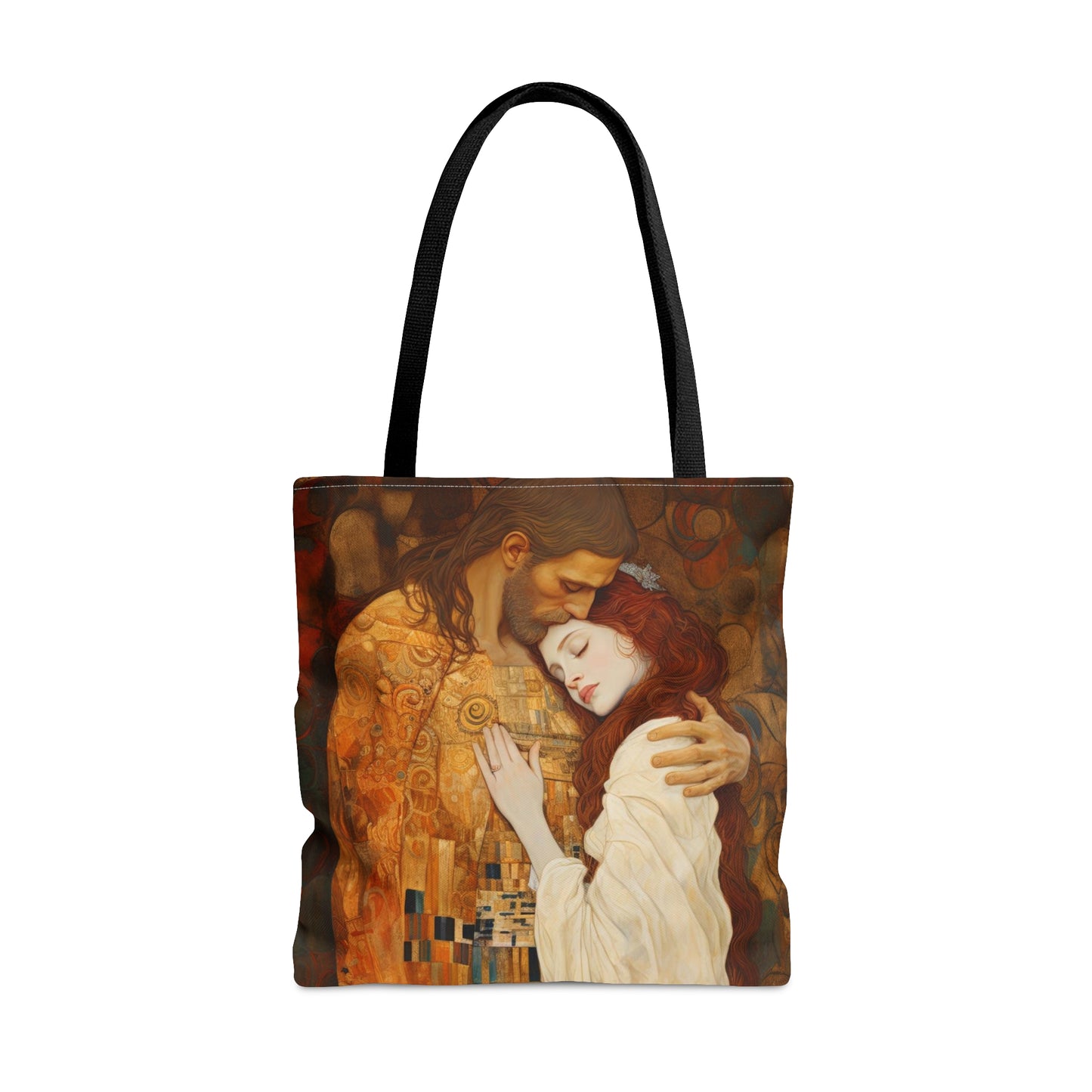 Transcendent Devotion: Christ Embracing Mary Magdalene Tote Bag - Catholic faith inspired carry-all purse
