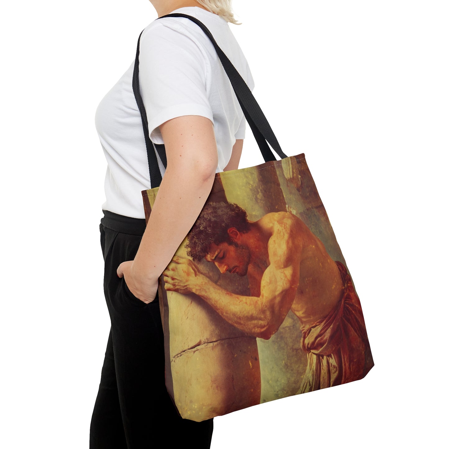 Samson Tote Bag - Large Medium Small Faith Art Bag - Catholic Faith Purse - Double Sided