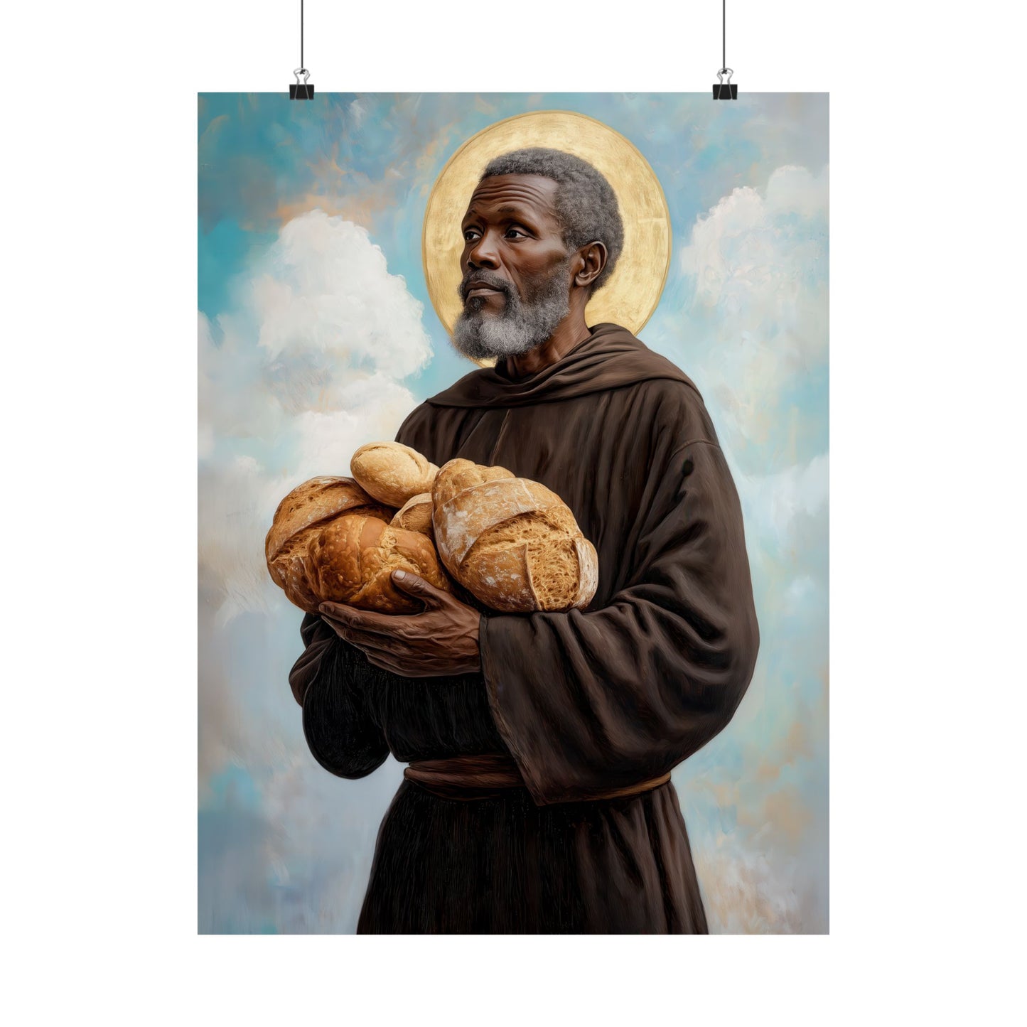 Saint Benedict the Moor  - Sanctified Souls Print - Multiple Sizes - Premium Matte Vertical Posters - Catholic Fine Art Print