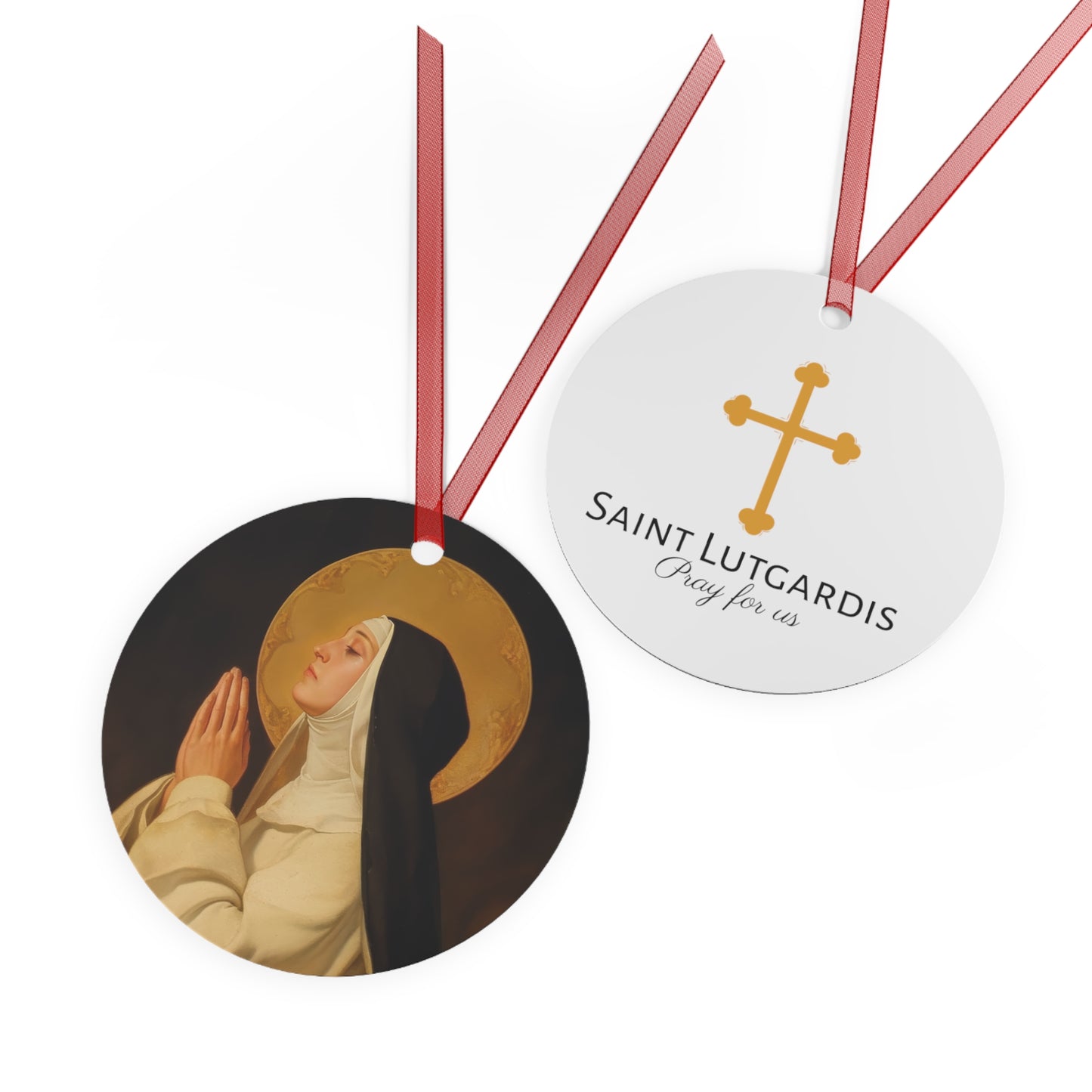 Saint Lutgardis Metal Ornament - Religious Holiday Christmas Ornament and Keepsake - Catholic Religious Keepsake