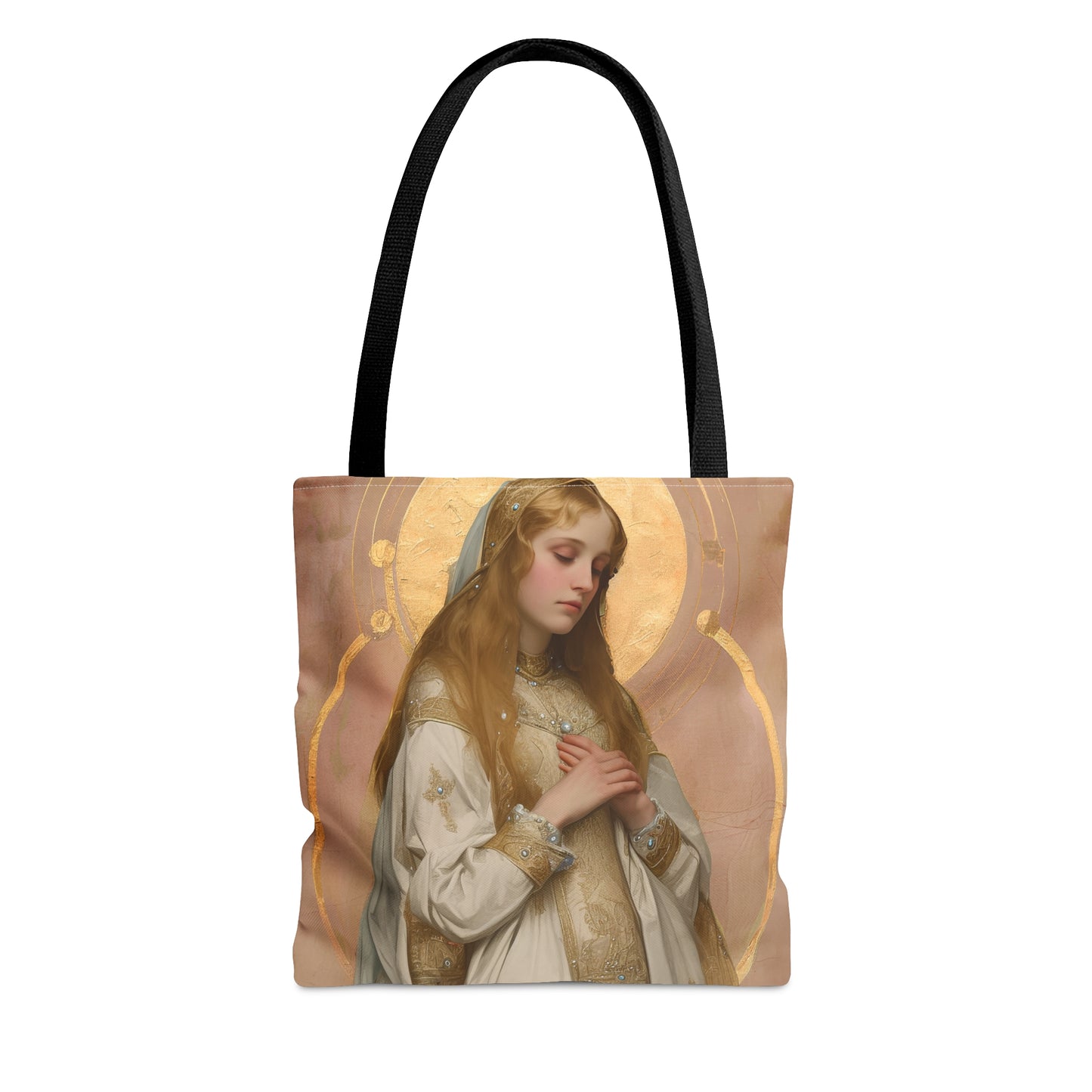 Saint Waldetrudis / Waltrude or Waudru Tote Bag - Purse - Three sizes - Large Medium Small Faith Art Bag - Catholic purse - Double Sided