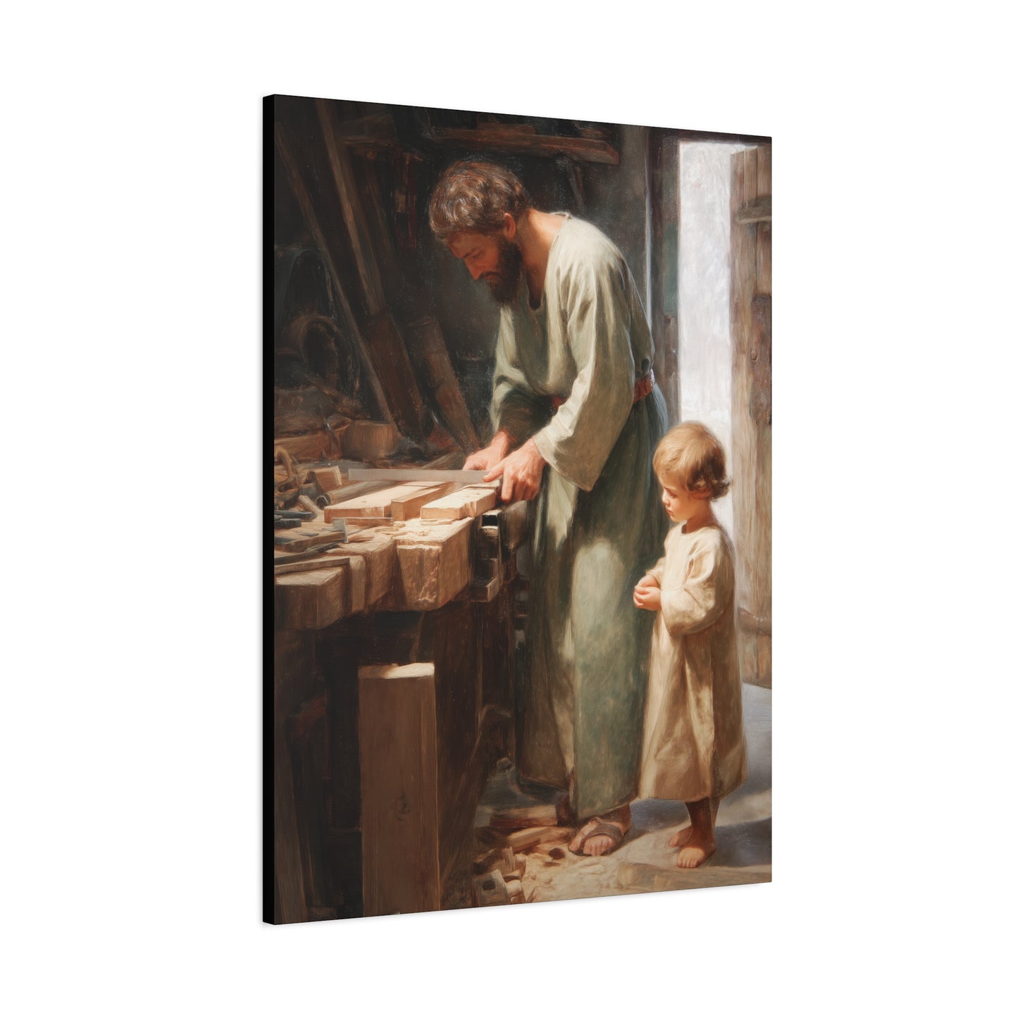 Saint Joseph the Worker - Museum Wrapped Canvas - Sanctified Souls Print - Religious Art for your Home