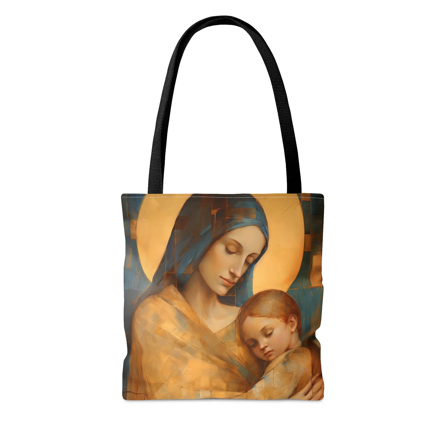 Heavenly Connection - Mary and the Divine Son Tote Bag - Large Medium Small Faith Art Bag - Re usable Tote Purse - Catholic Art Bag