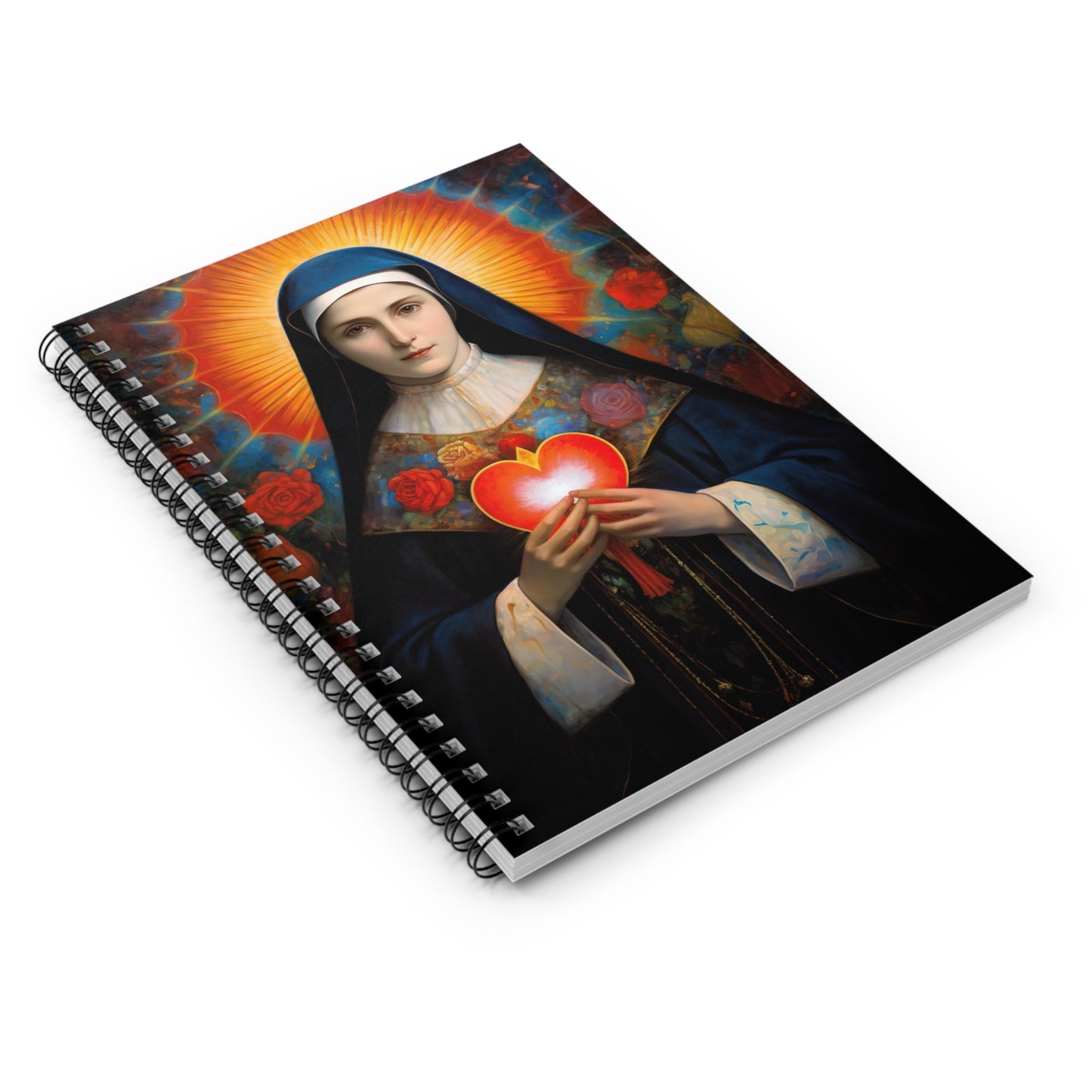 Saint Jane Frances de Chantal Journal - Sanctified Souls Art - Religious Based Notebook - Spiral Notebook - Ruled Line