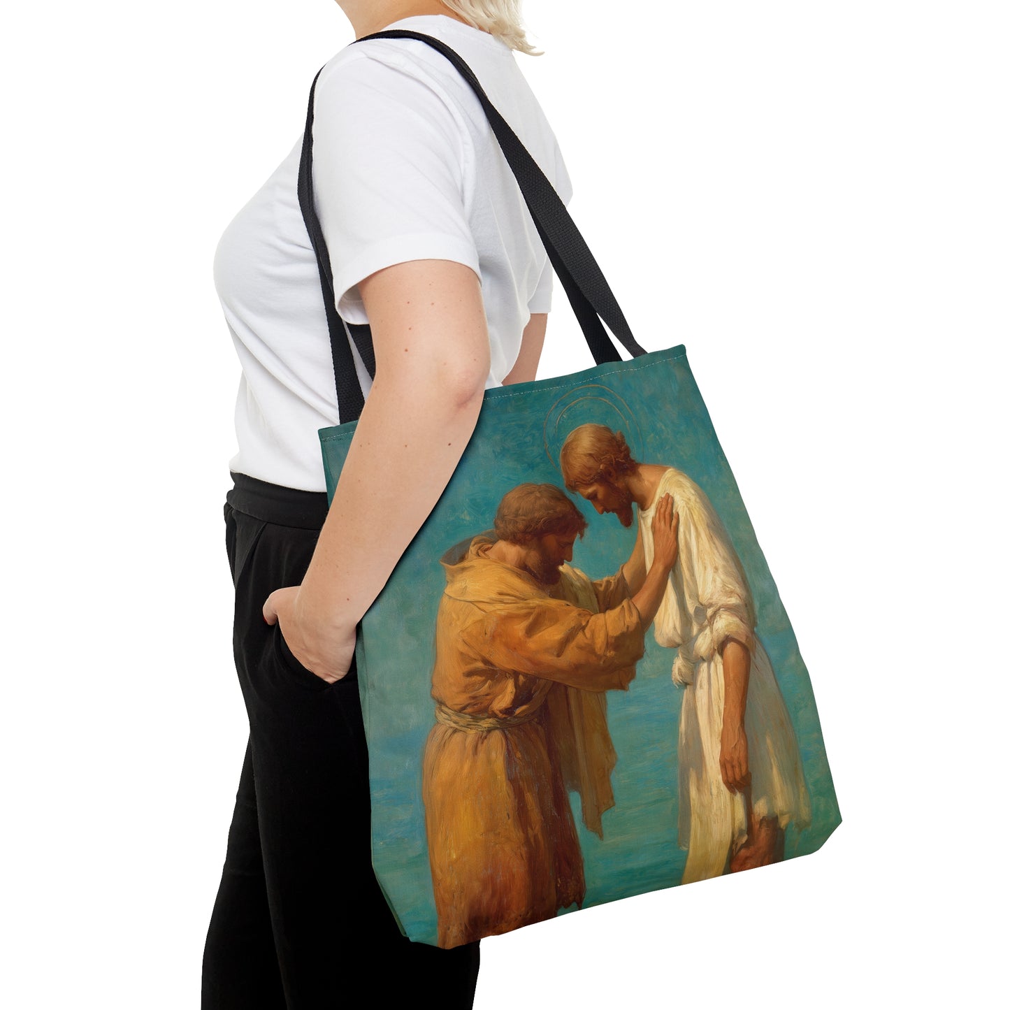 Saint John the Baptist, Servant of the Dawn - Tote Bag - Large Medium Small Faith Art Bag - Catholic Faith Purse - Double Sided