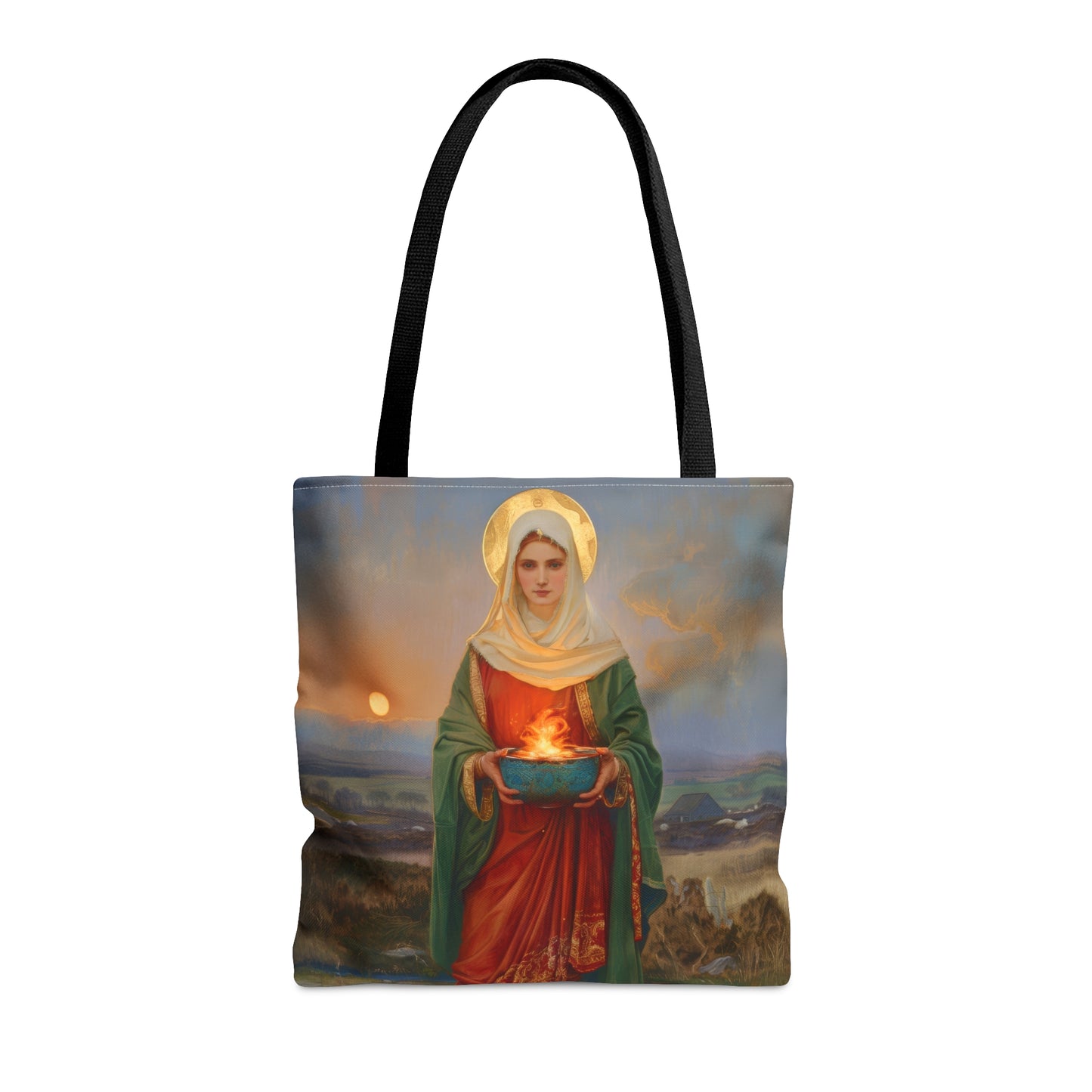 Saint Brigid of Ireland / Kildare Tote Bag - Large Medium Small Faith Art Bag - Catholic Faith Purse - Religious - Prayer Bag - Devotional