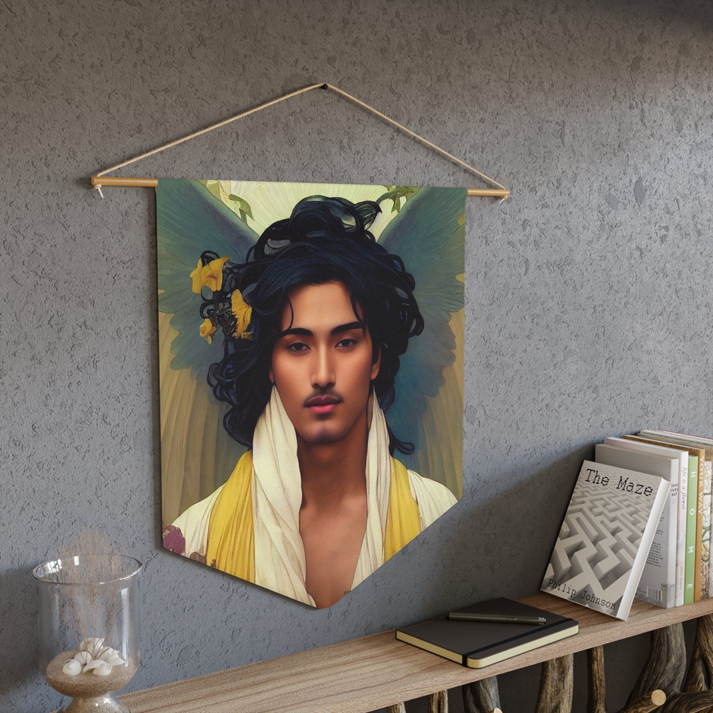 The Archangel Michael Wall Banner / Wall Hanging - Guardian Angel art - Large Print Wall Art - 18" x 21" - Faithful Angel Magic Divine