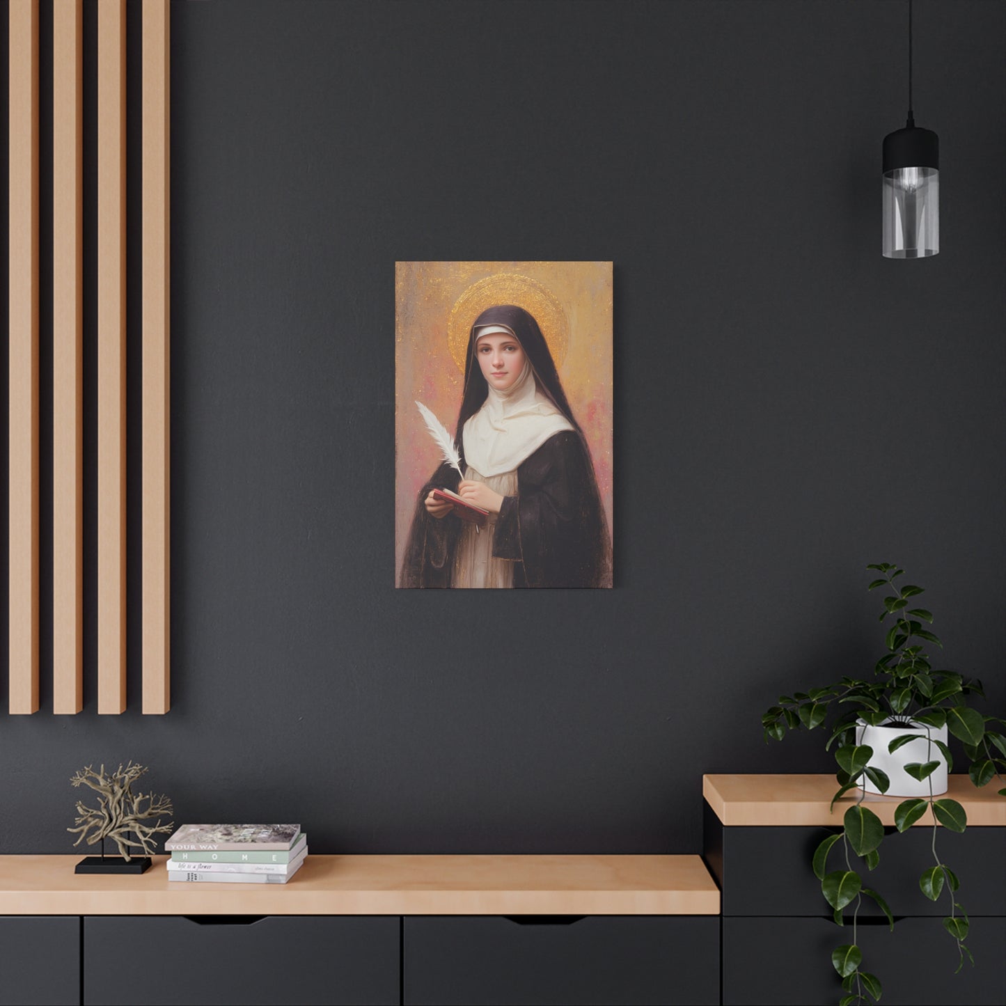 Saint Mechtildis / Mechtide of Hefta / Mechthild of Hackeborn - Gallery Wrapped Canvas - Print - Religious Art for your Home - Catholic Art