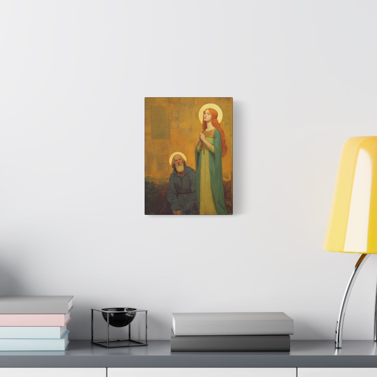 Saints Justina and Cyprian - Multiple Sizes - Catholic Home art - Museum Wrapped Canvas - Sanctified Souls Print - Catholic Martyr Art