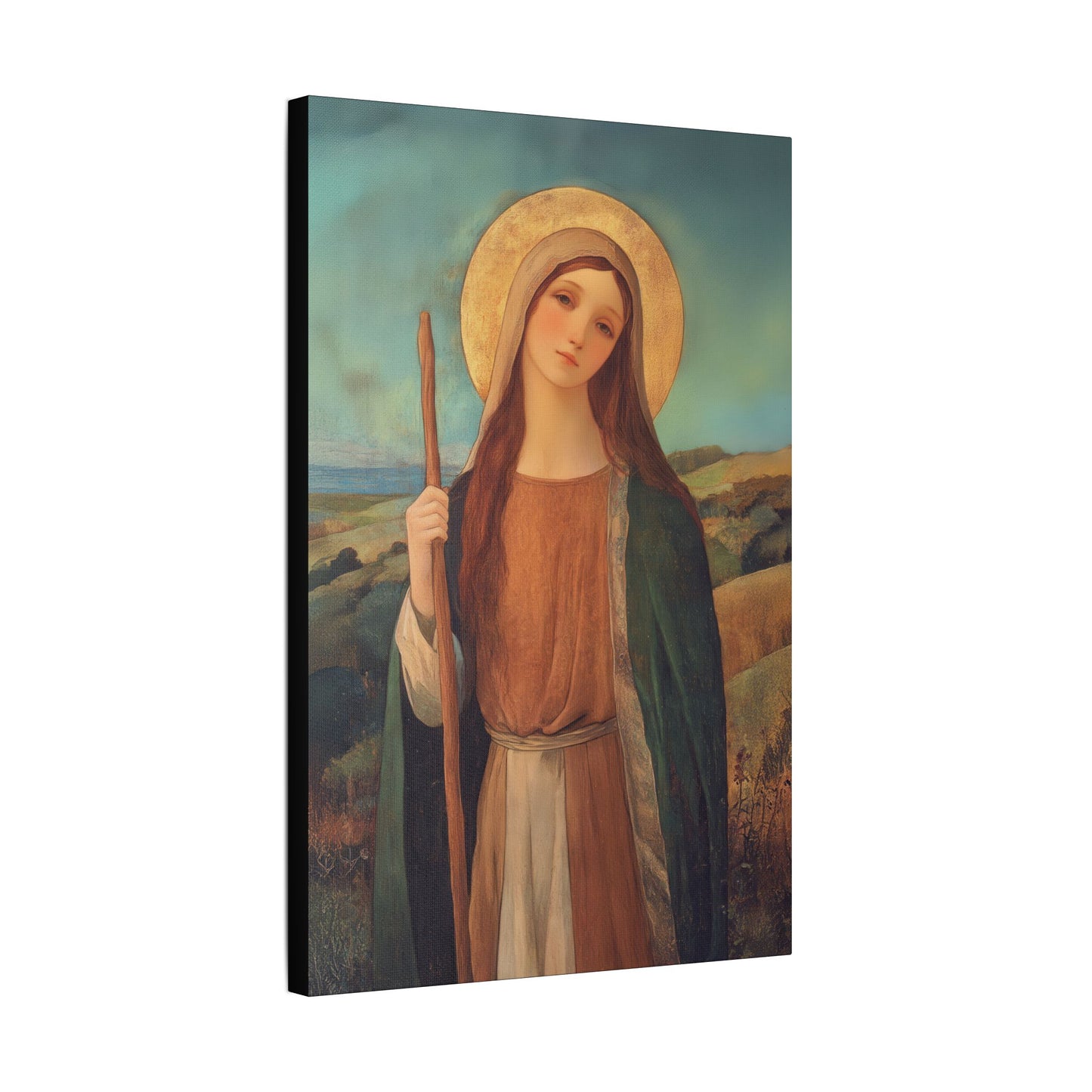 Saint Breage // Saint Breaca -  Wrapped Canvas Print - Multiple Sizes - Catholic Home art Matte Canvas, Stretched