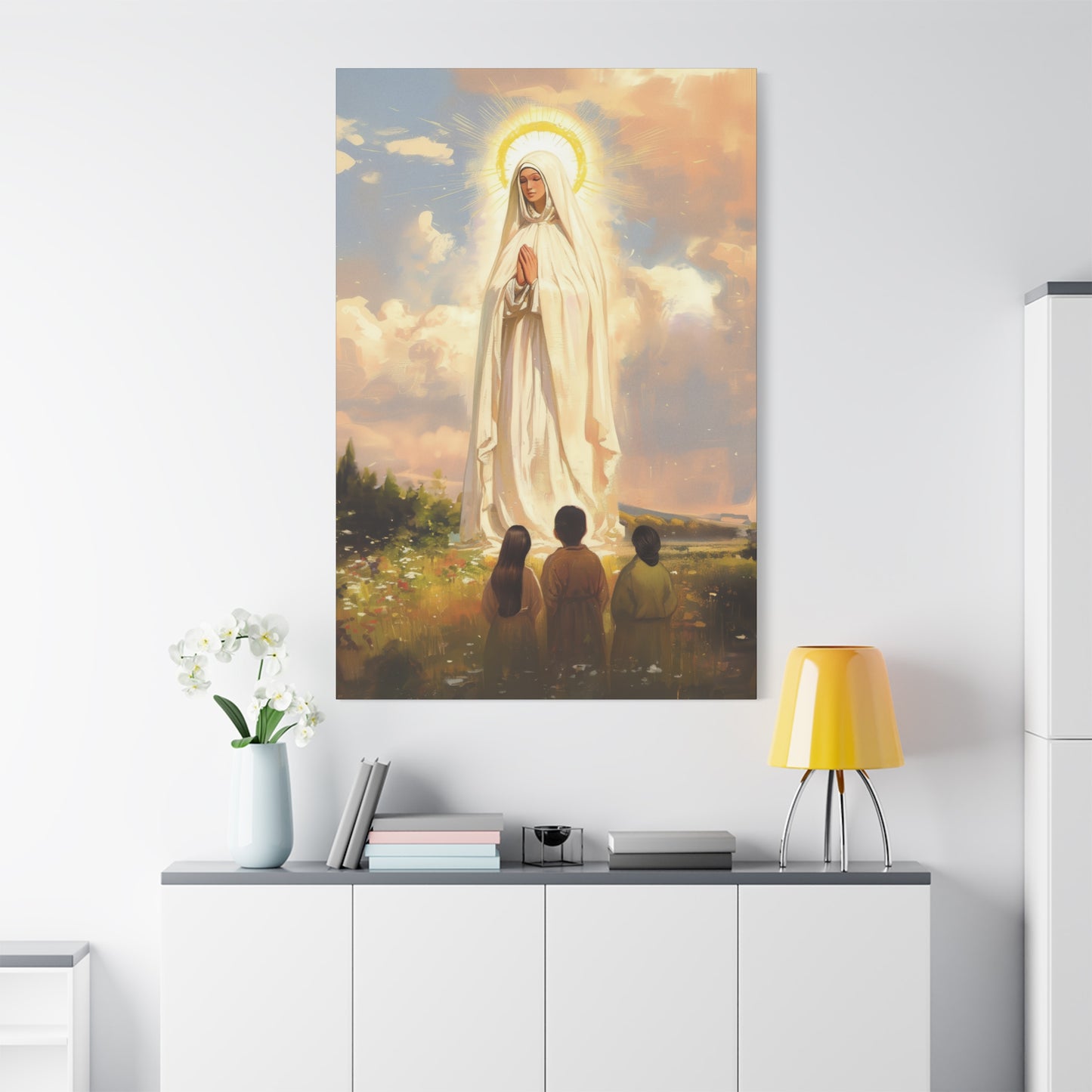 Our Lady of Fátima - Gallery Wrapped Canvas - Print - Religious Art for your Home - Catholic art print - prayer room art