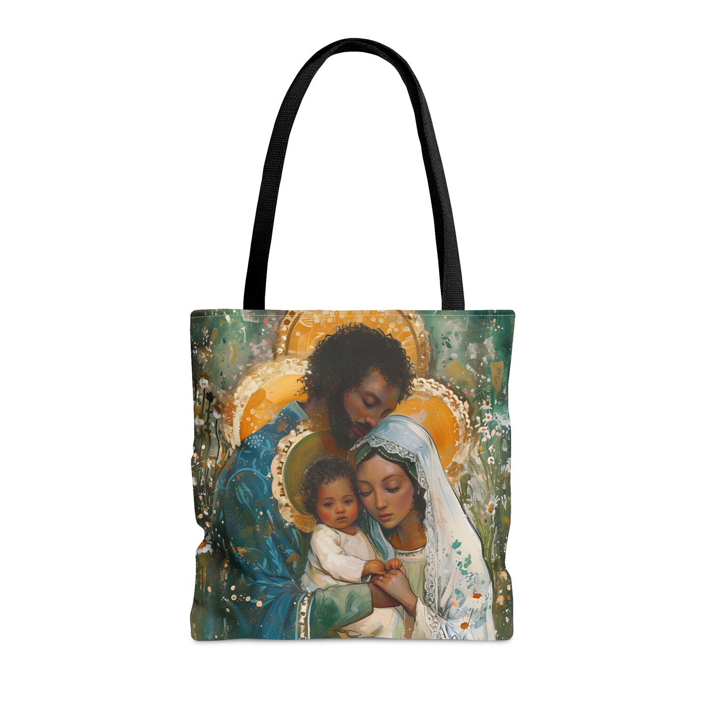 Sacred Sanctuary - Mary, Joseph, and the Infant Jesus Tote Bag - Large Medium Small Faith Art Bag - Holy Family Purse - Double Sided
