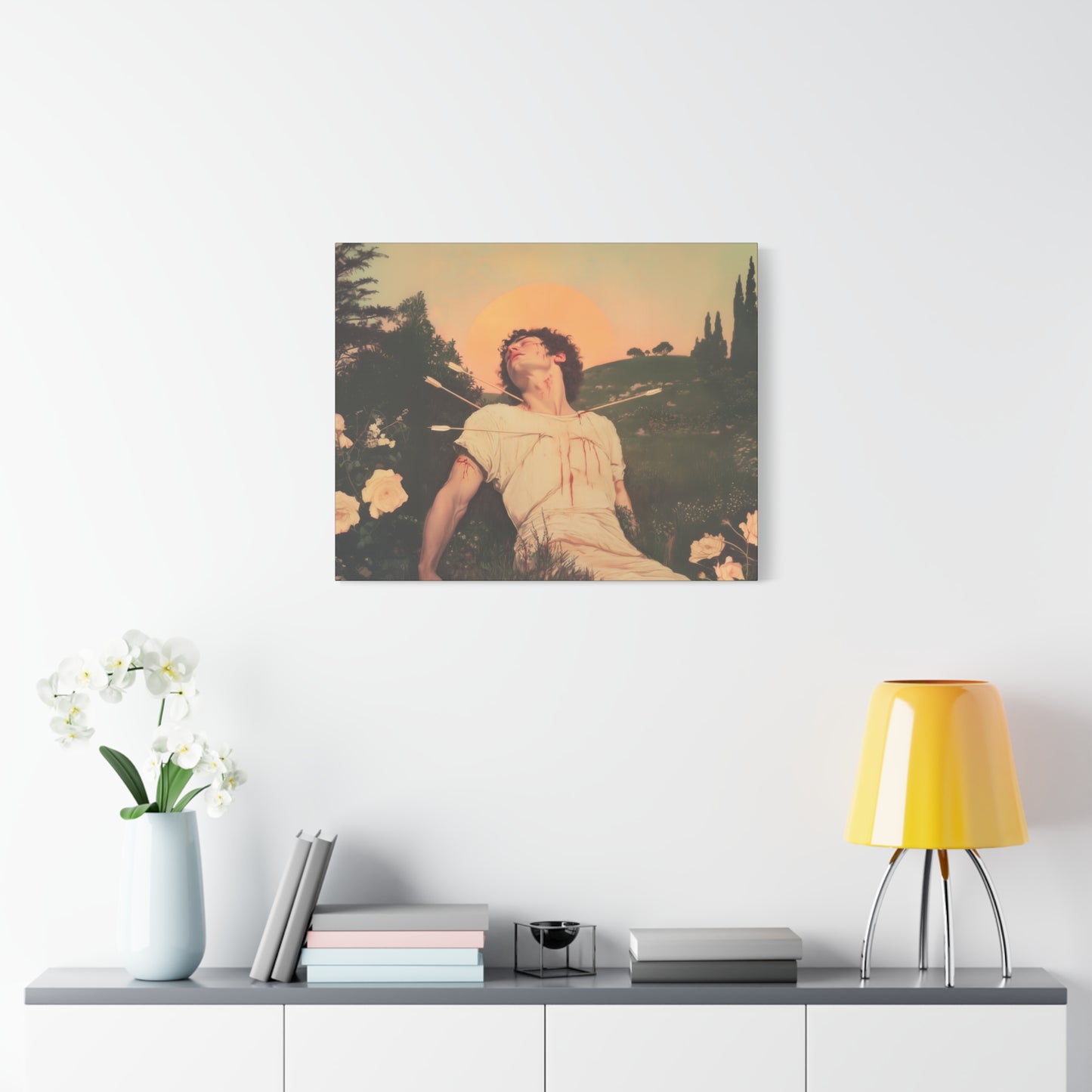 Saint Sebastian -  Museum Wrapped Canvas - Sanctified Souls Print - Religious Art for your Home - Catholic Patron Saint Art
