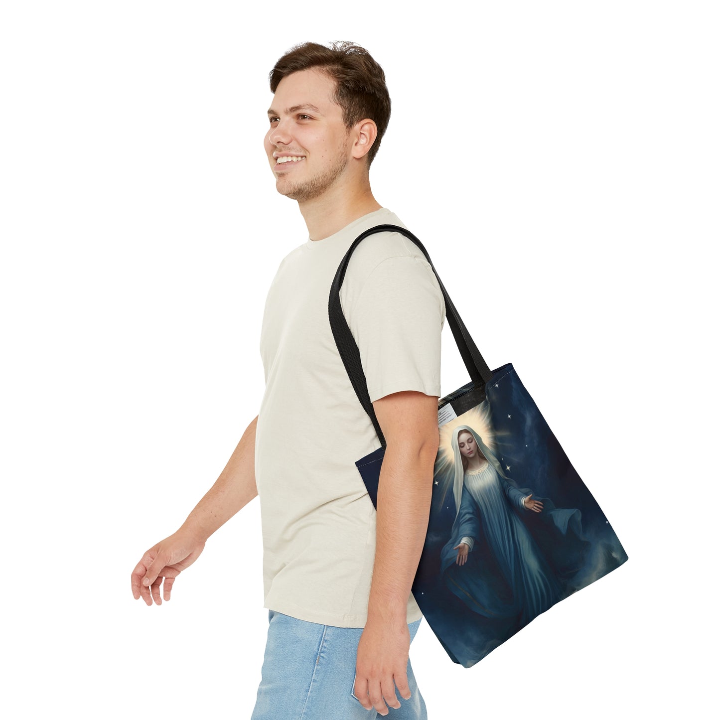 Our Lady Star of the Sea Tote Bag - Large Medium Small Faith Art Bag - Re usable Tote Purse - Double Sided - Catholic Art Bag - Mother Mary