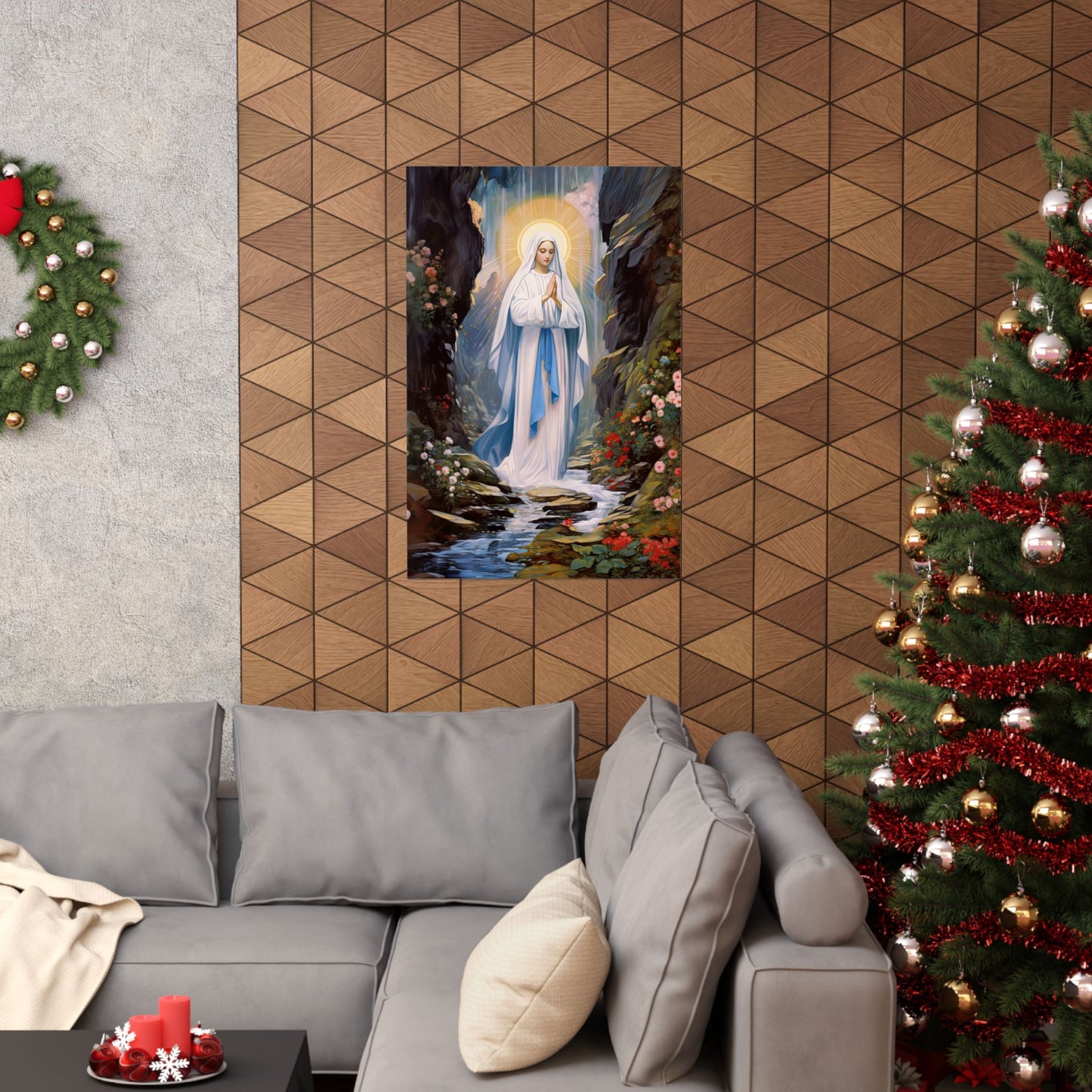 Our Lady of Lourdes - Sanctified Souls Print - Multiple Sizes - Premium Matte Vertical Posters
