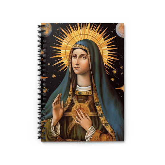 Saint Clare of Assisi Journal - Sanctified Souls Art - Religious Based Notebook - Spiral Notebook - Ruled Line