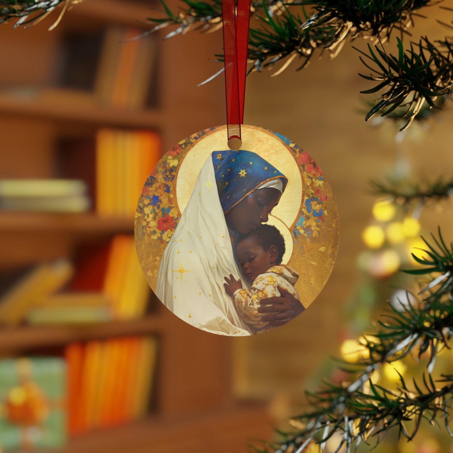 Queen of Peace and Love- Our Lady of Kibeho's Message Metal Ornament - Religious Holiday Christmas Ornament and Keepsake - Catholic