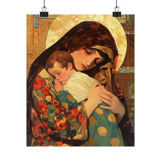 Mary, Mother of God - Divine Mother Poster Print - Sanctified Souls Print - Multiple Sizes - Premium Posters - Catholic Art