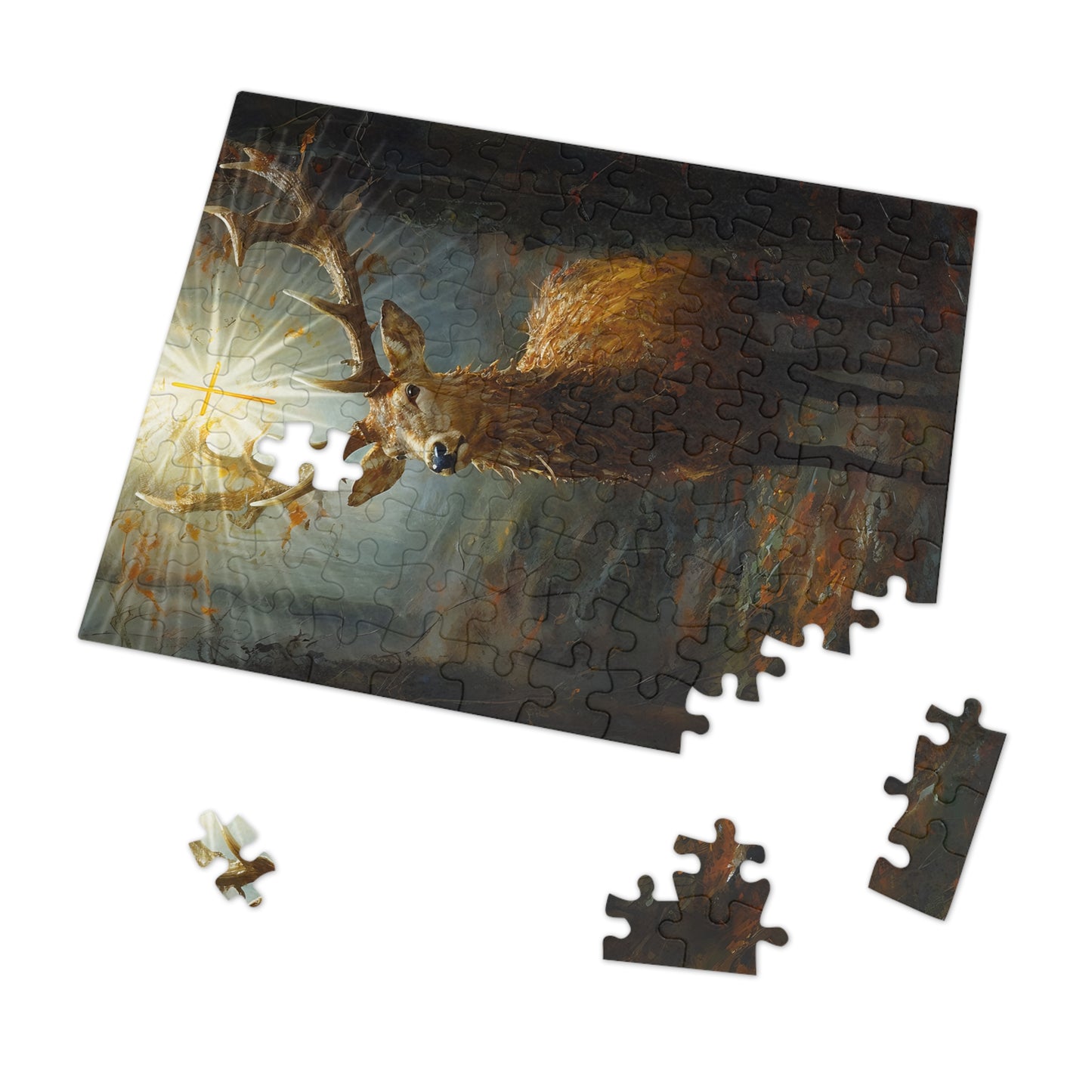 The Stag of Saint Hubert / Saint Hubertus Stag - Puzzle and Keepsake Tin - Jigsaw Puzzle (30, 110, 252, 500,1000-Piece) - Religious Puzzle