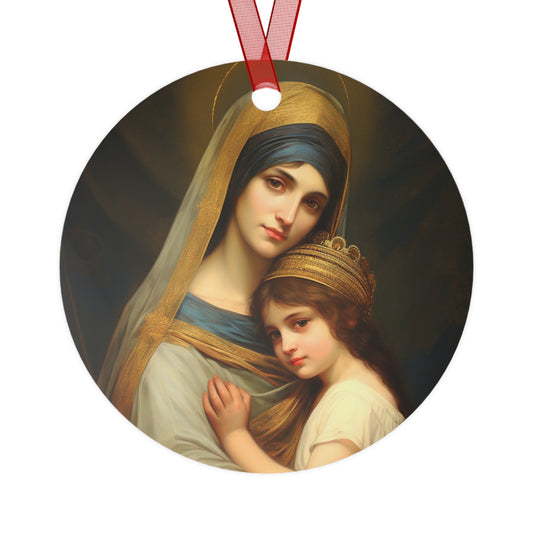 Saint Anne mother to Mary the Blessed Virgin Metal Ornament - Religious Holiday Christmas Ornament and Keepsake - Double sided
