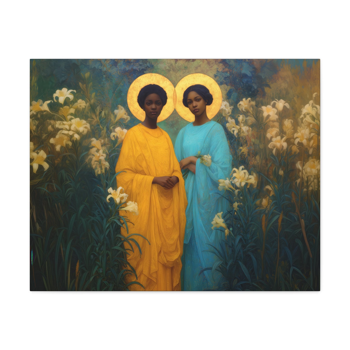 Saint Perpetua and Saint Felicity -  Museum Wrapped Canvas - Sanctified Souls Print - Religious Art for your Home - Catholic Saint Art