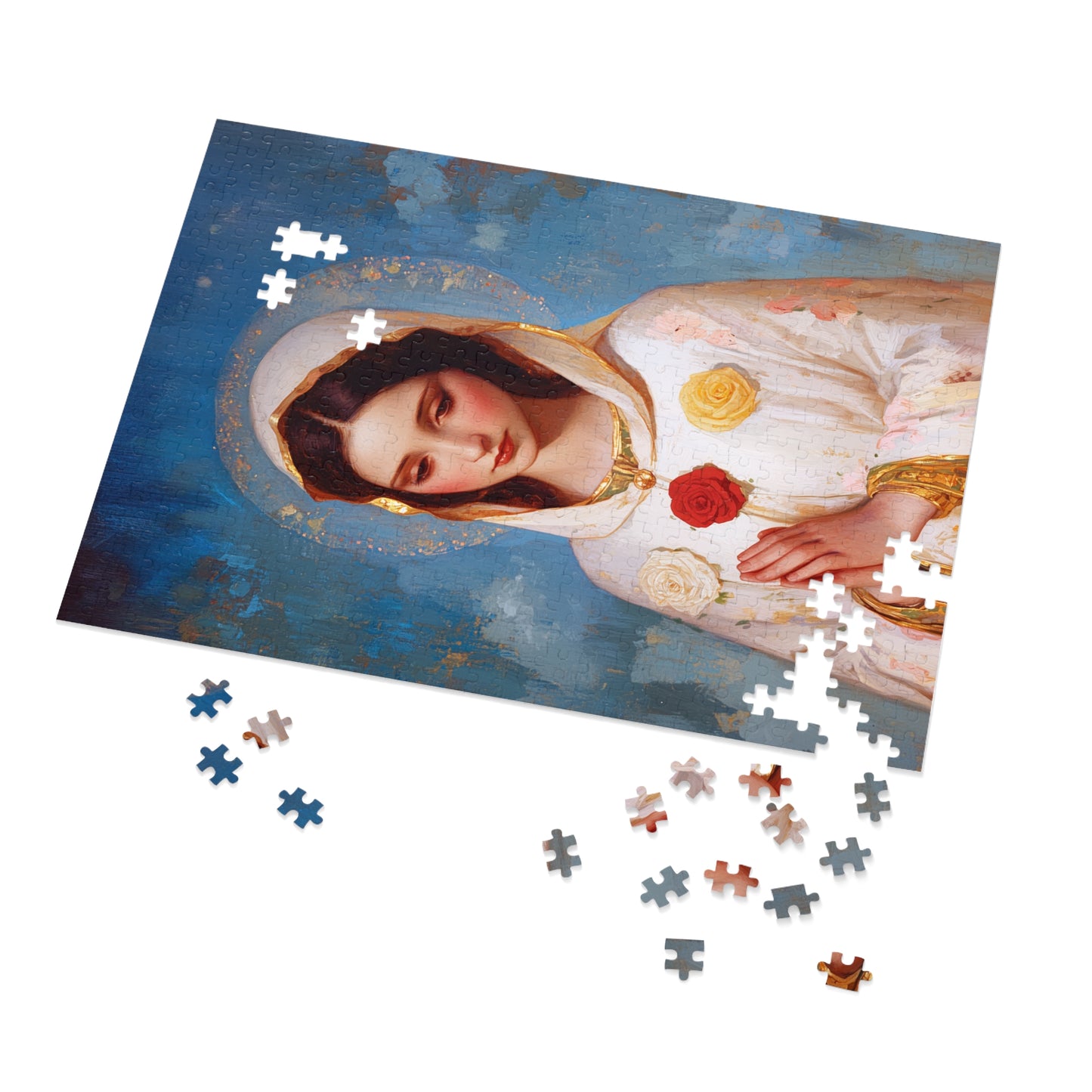 Rosa Mystica - Mystical Rose - Mother Mary - Marian Art - Puzzle - Keepsake Tin - Jigsaw Puzzle (30, 110, 252, 500,1000-Piece)
