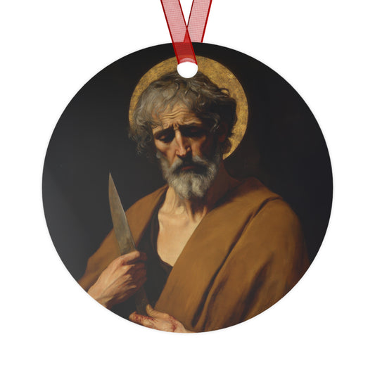 Saint Bartholomew the Apostle Metal Ornament - Religious Holiday Christmas Keepsake - Religious Catholic Tree Ornament - Christmas Gift