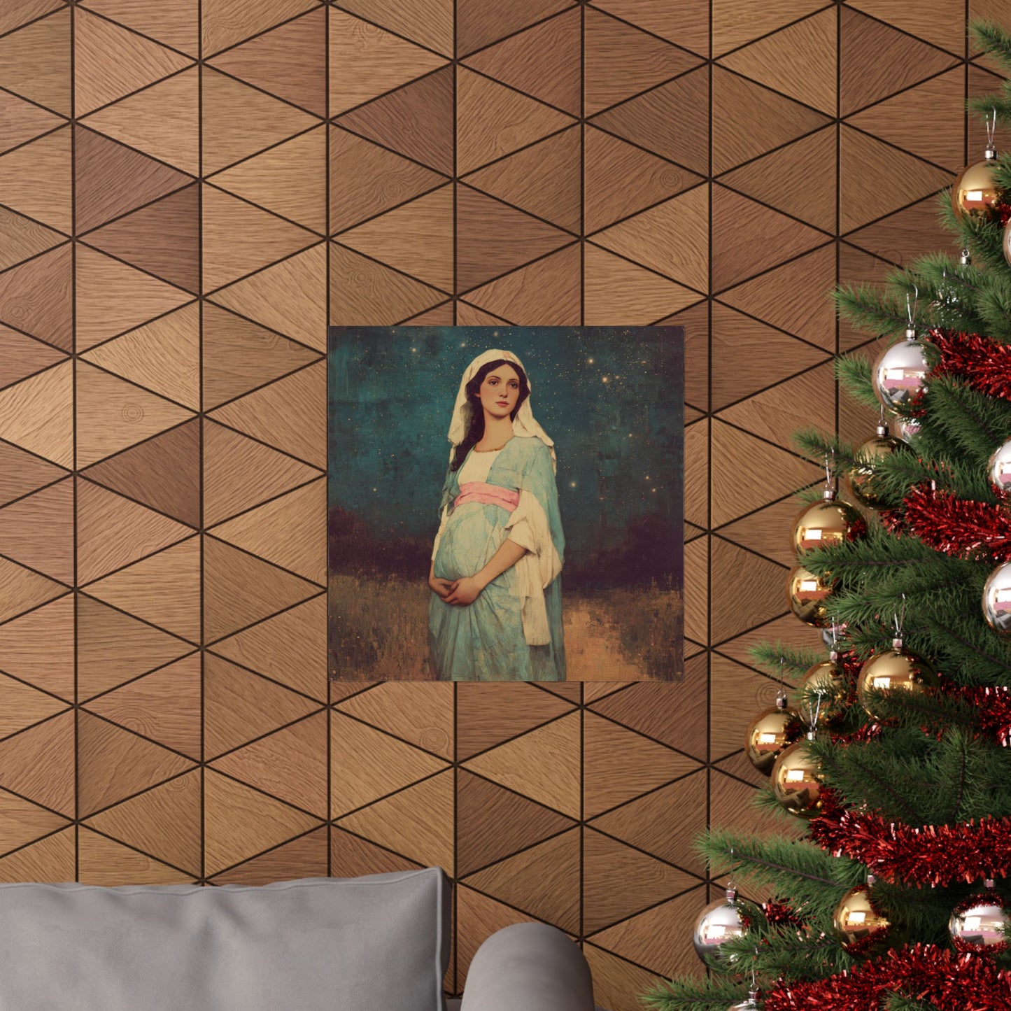 Our Lady of 'O' - Our Lady of Expectation - Mother Mary - Marian Art - Sanctified Souls Print - Multiple Sizes - Premium Vertical Posters