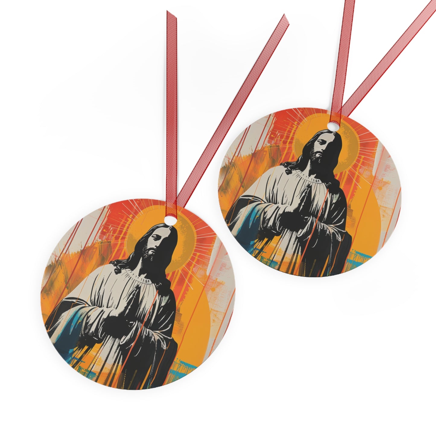 Jesus, King of Peace and Light Metal Ornament - Religious Holiday Christmas Ornament and Keepsake - Catholic Keepsake