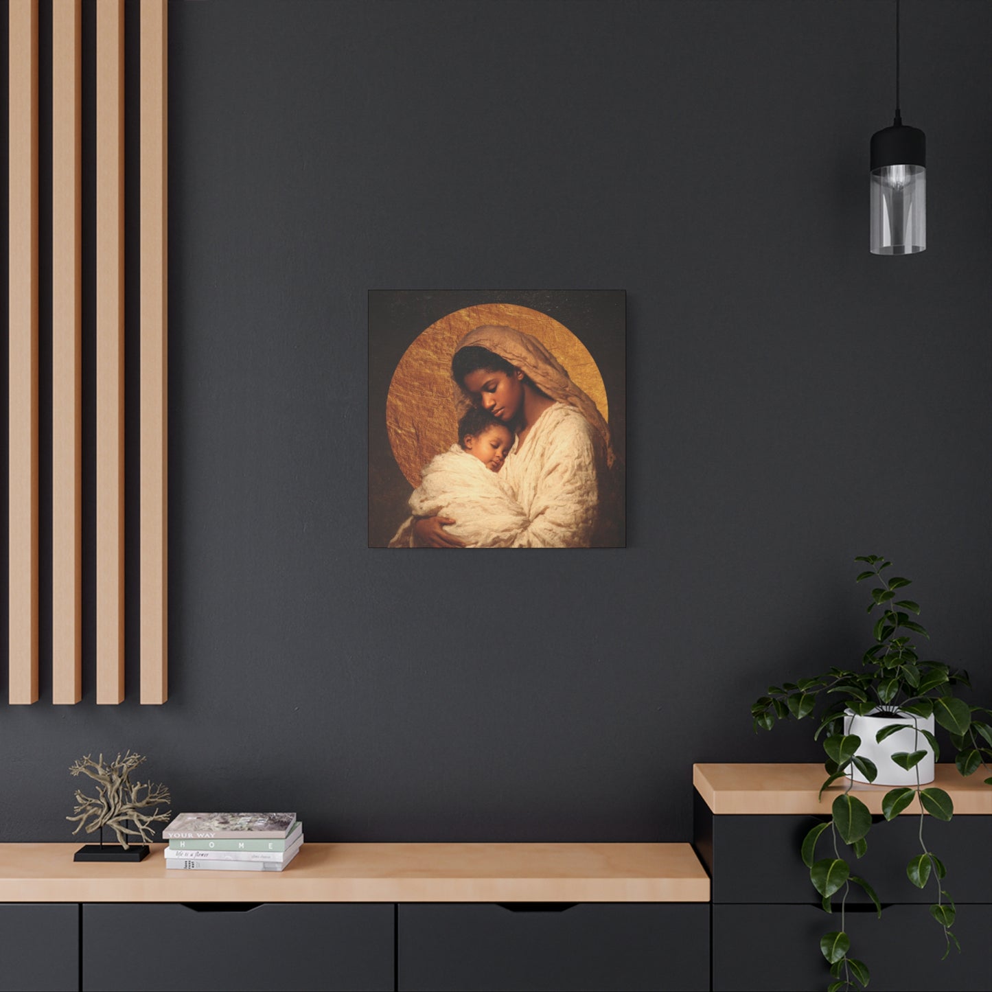 Our Lady of the Manger - Mother Mary and the Christ Child - Gallery Wrapped Canvas - Print - Religious Art for your Home - Catholic